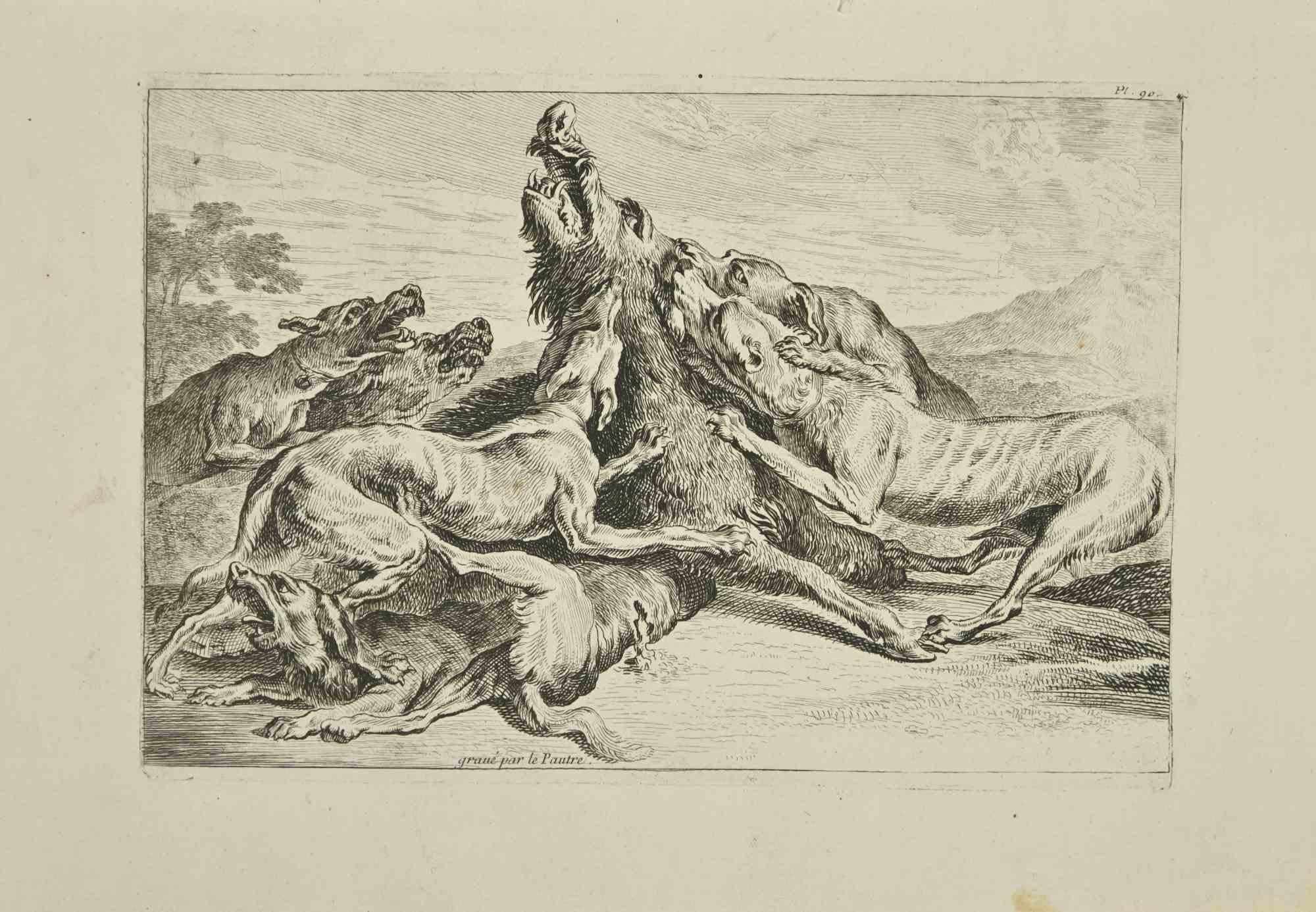 Wildlife est une gravure réalisée par Jean Le Pautre au 18ème siècle.

Bonnes conditions.

Signé sur la plaque.

L'œuvre d'art est représentée par des traits assurés.