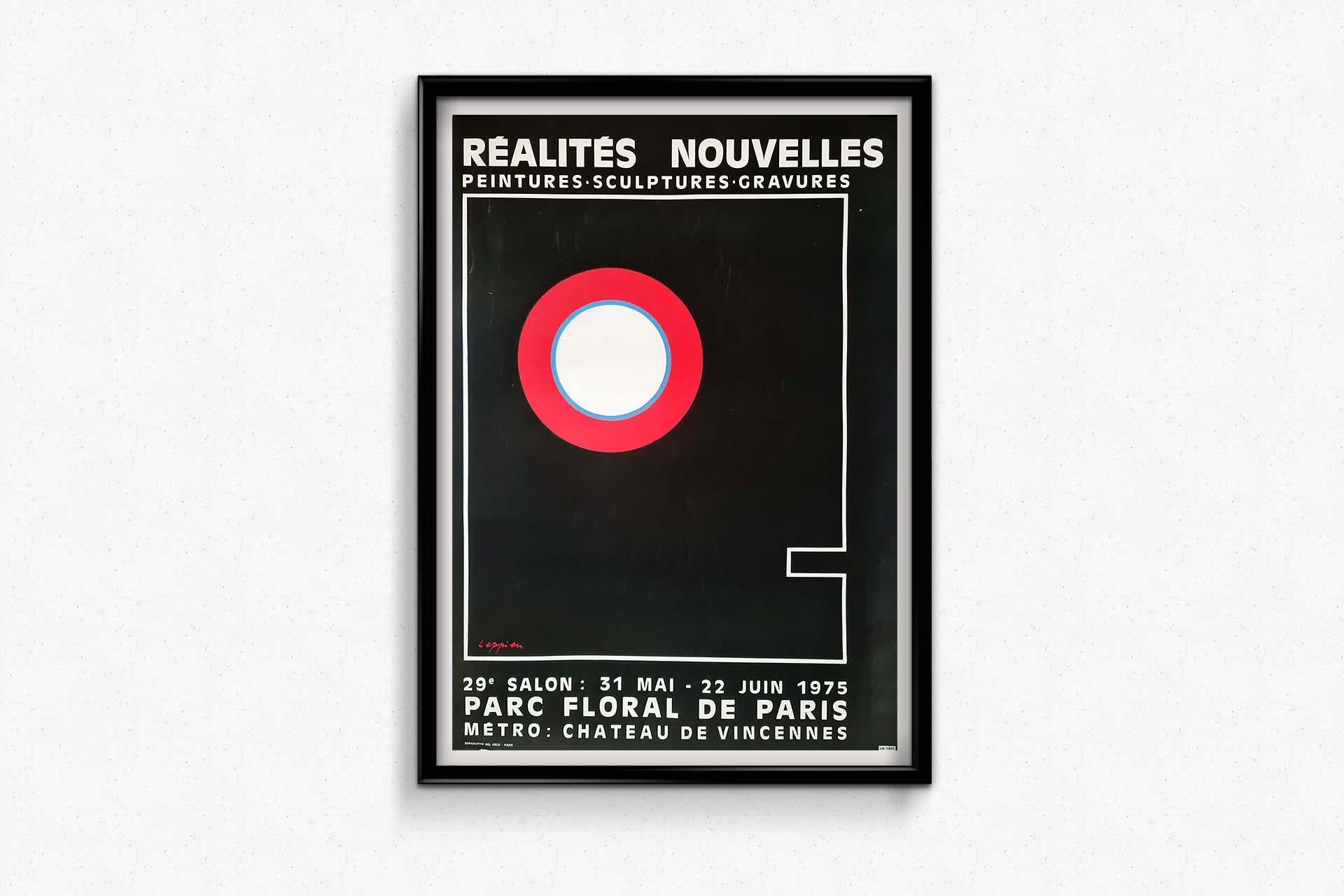 Original Silkscreen of the exhibition of Jean Leppien at Réalités Nouvelles For Sale 3