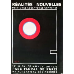 Vintage Original Silkscreen of the exhibition of Jean Leppien at Réalités Nouvelles