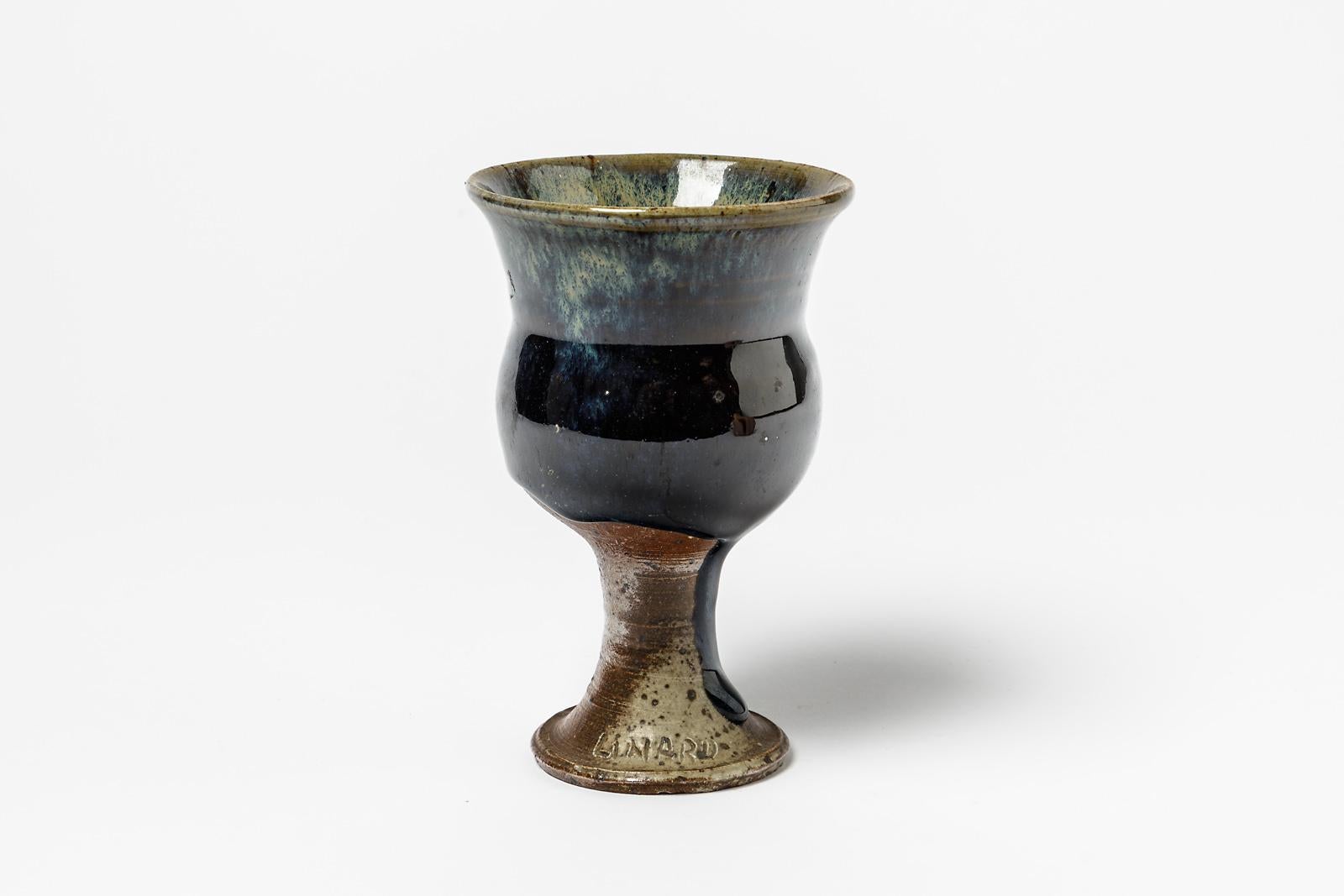 Jean Linard Keramik-Couchtisch aus der Mitte des 20. Jahrhunderts in blauer Farbe, um 1970 (Moderne der Mitte des Jahrhunderts) im Angebot