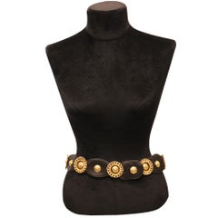 Jean L'Insolite Black Leather W/ Gold Accents Belt