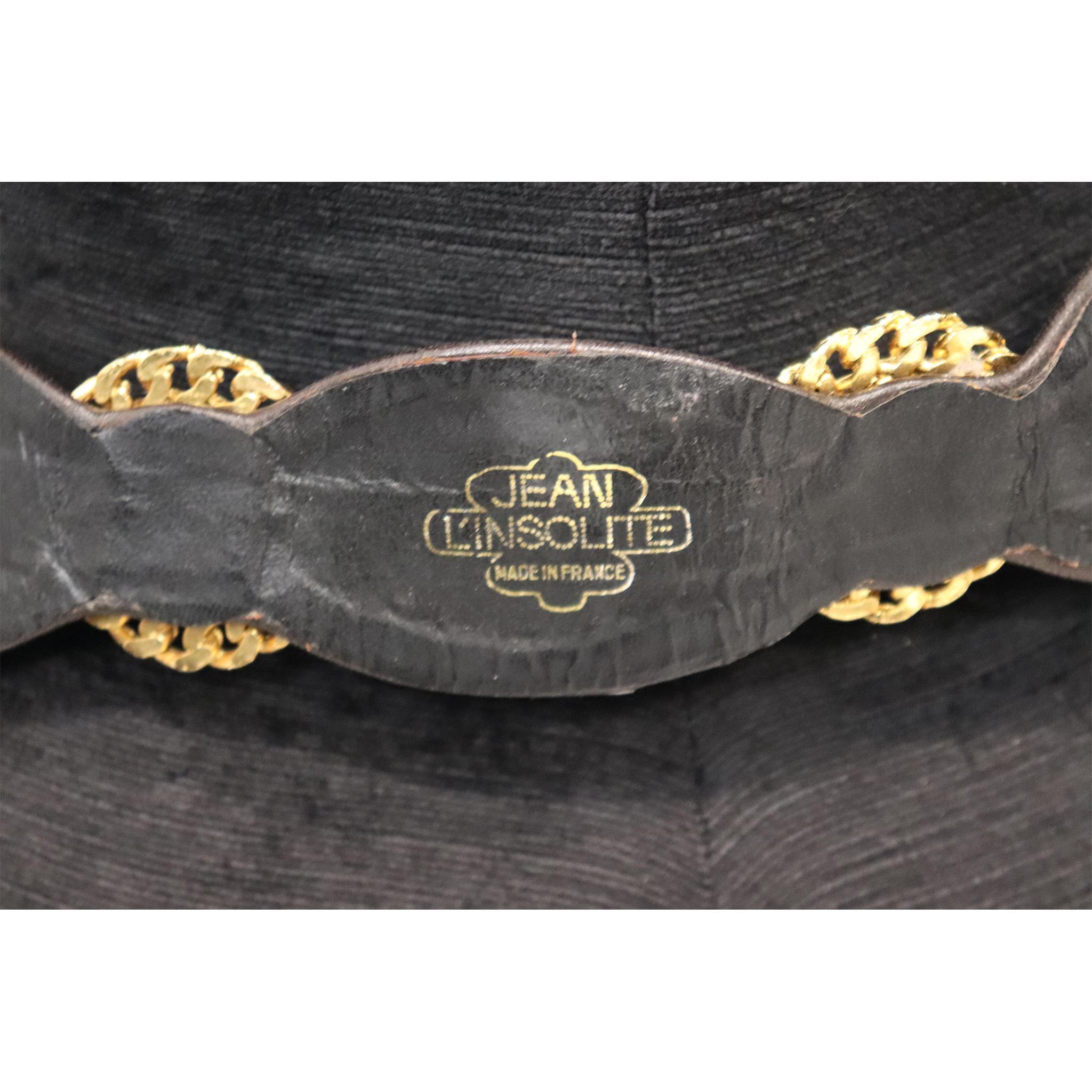 Jean L'Insolite Black Leather W/ Gold Accents Belt For Sale 1