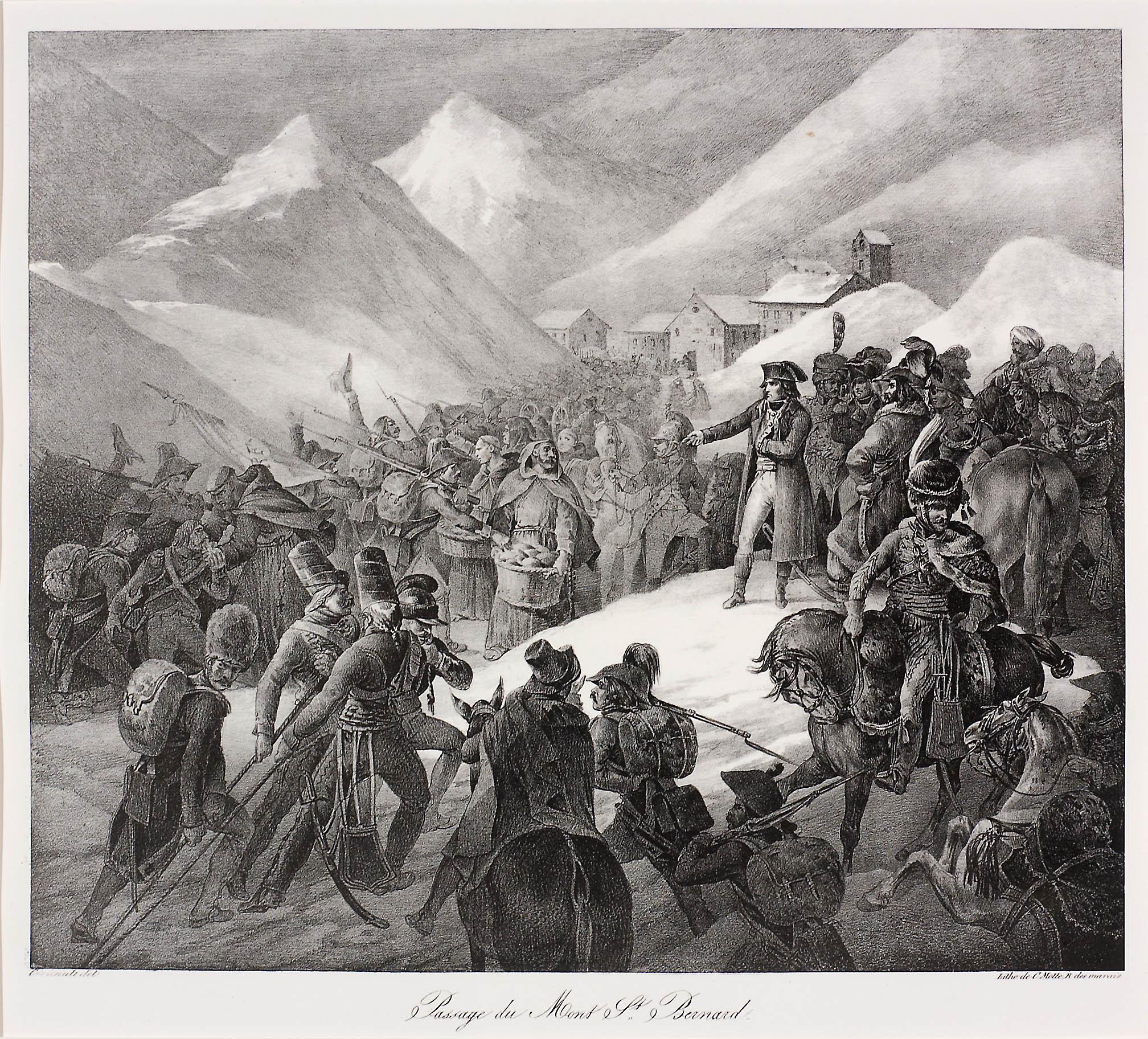 Figurative Print de Jean Louis Andre Theodore Gericault - Paso del Monte Saint-Bernard