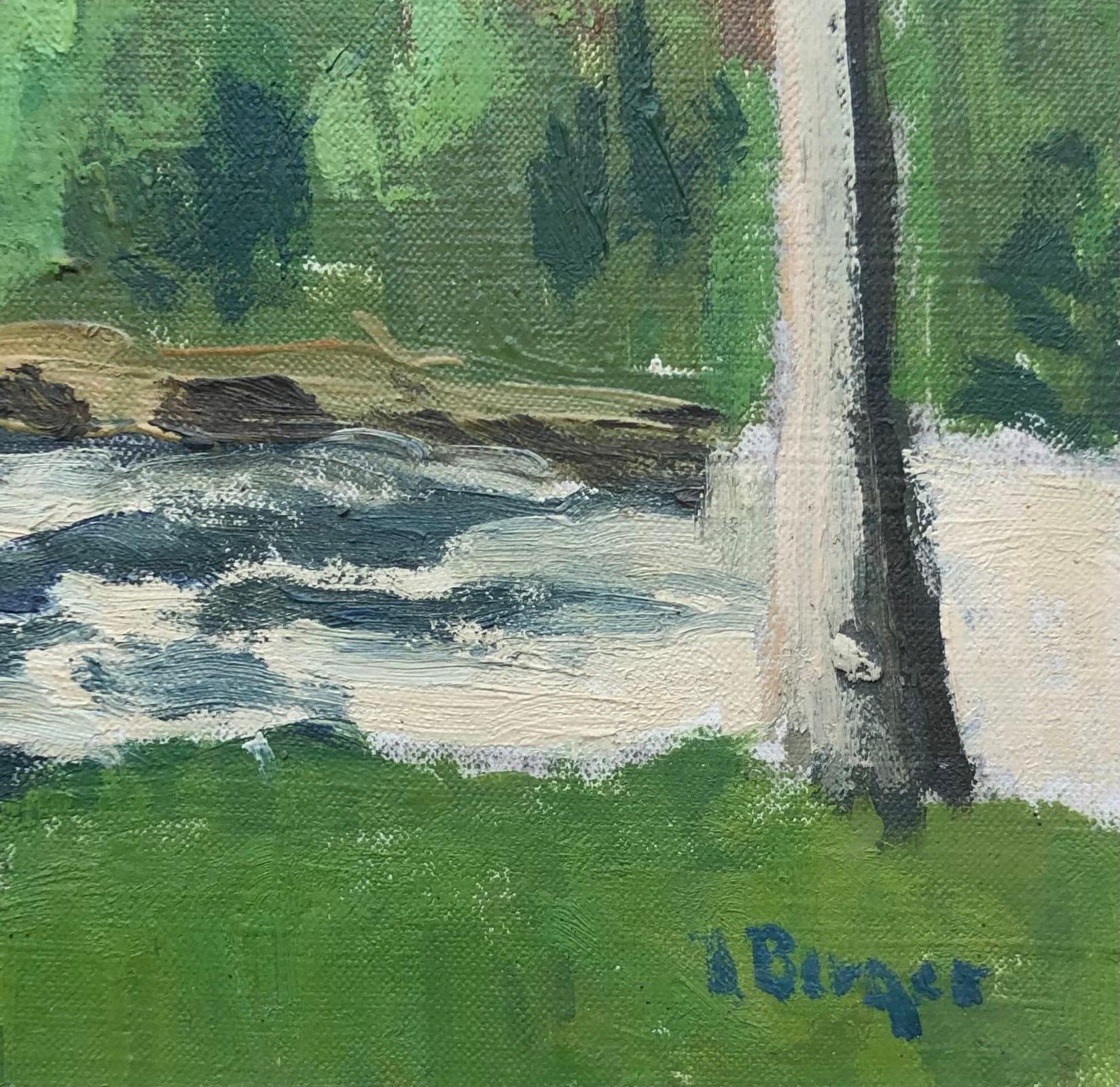 Primera primavera - Landscape Painting Gris de Jean-Louis Berger