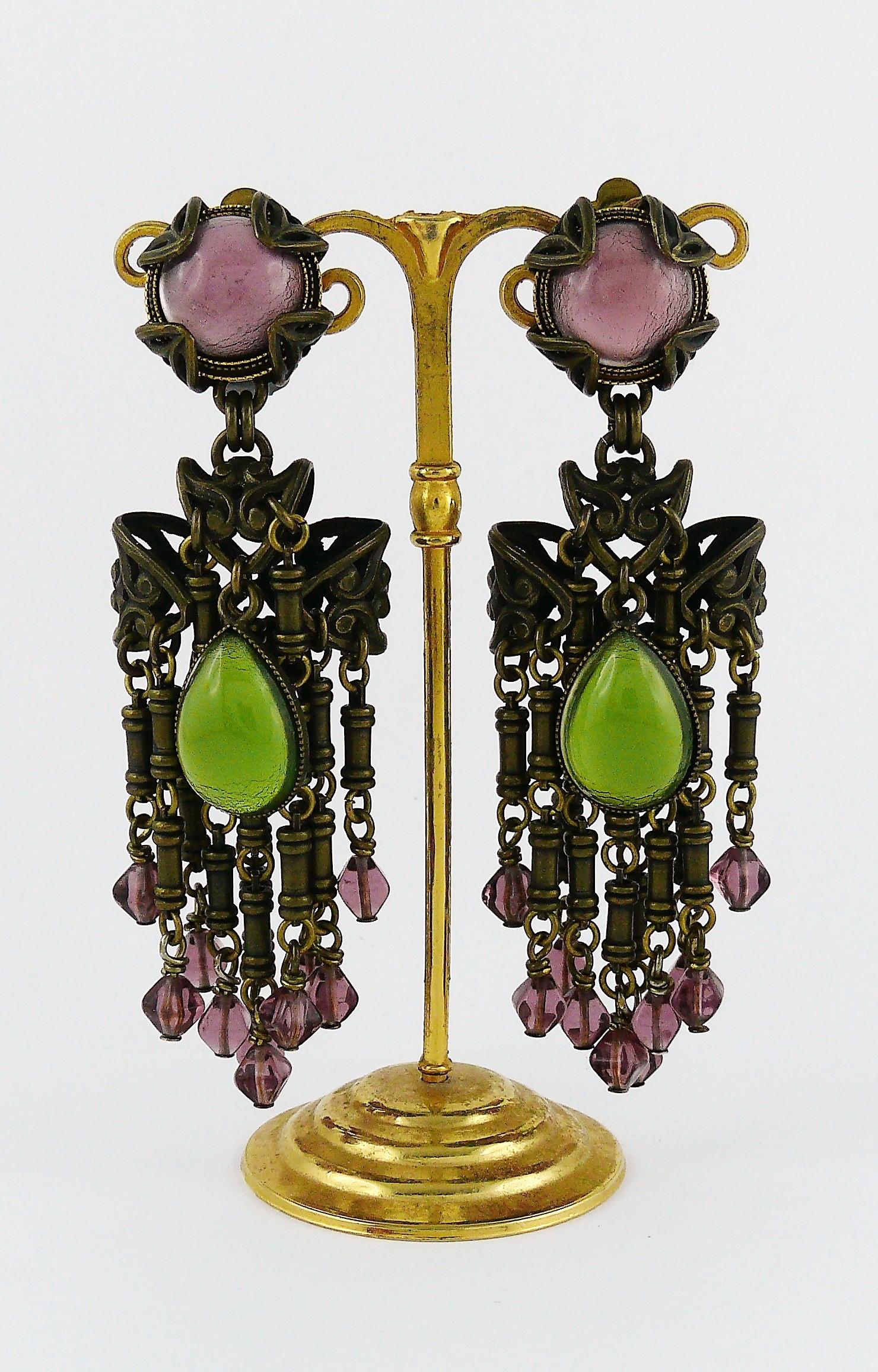Jean Louis Blin - Boucles d'oreilles pendantes inspirées de l'Art Nouveau Excellent état à Nice, FR