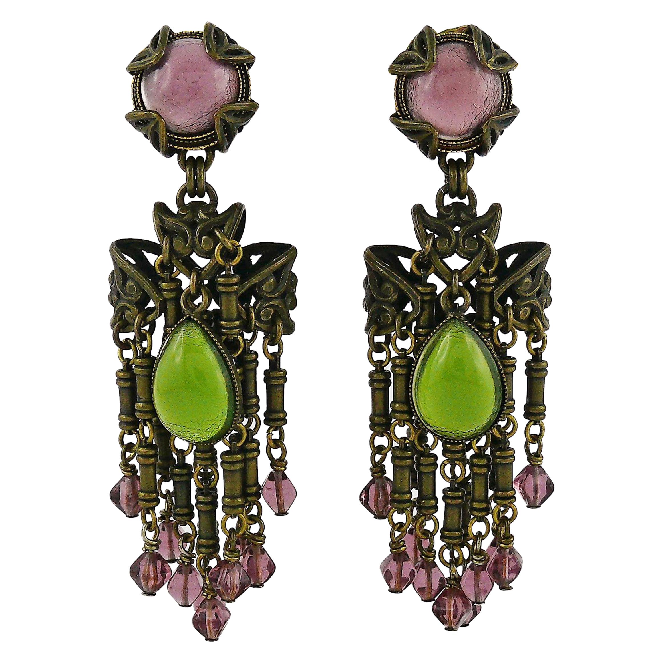 Jean Louis Blin - Boucles d'oreilles pendantes inspirées de l'Art Nouveau