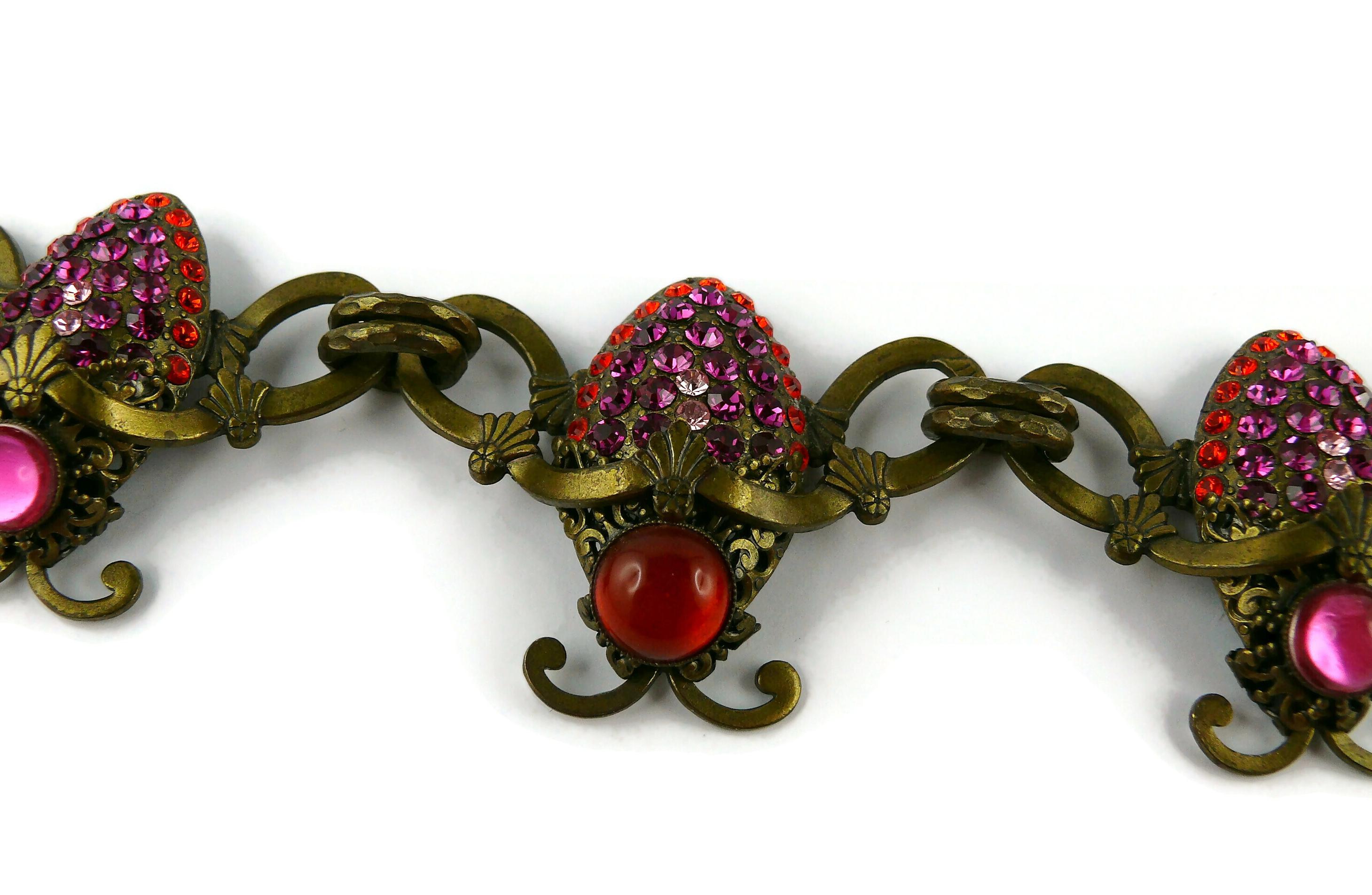 Jean Louis Blin Vintage Jewelled Ladybugs Necklace In Good Condition For Sale In Nice, FR