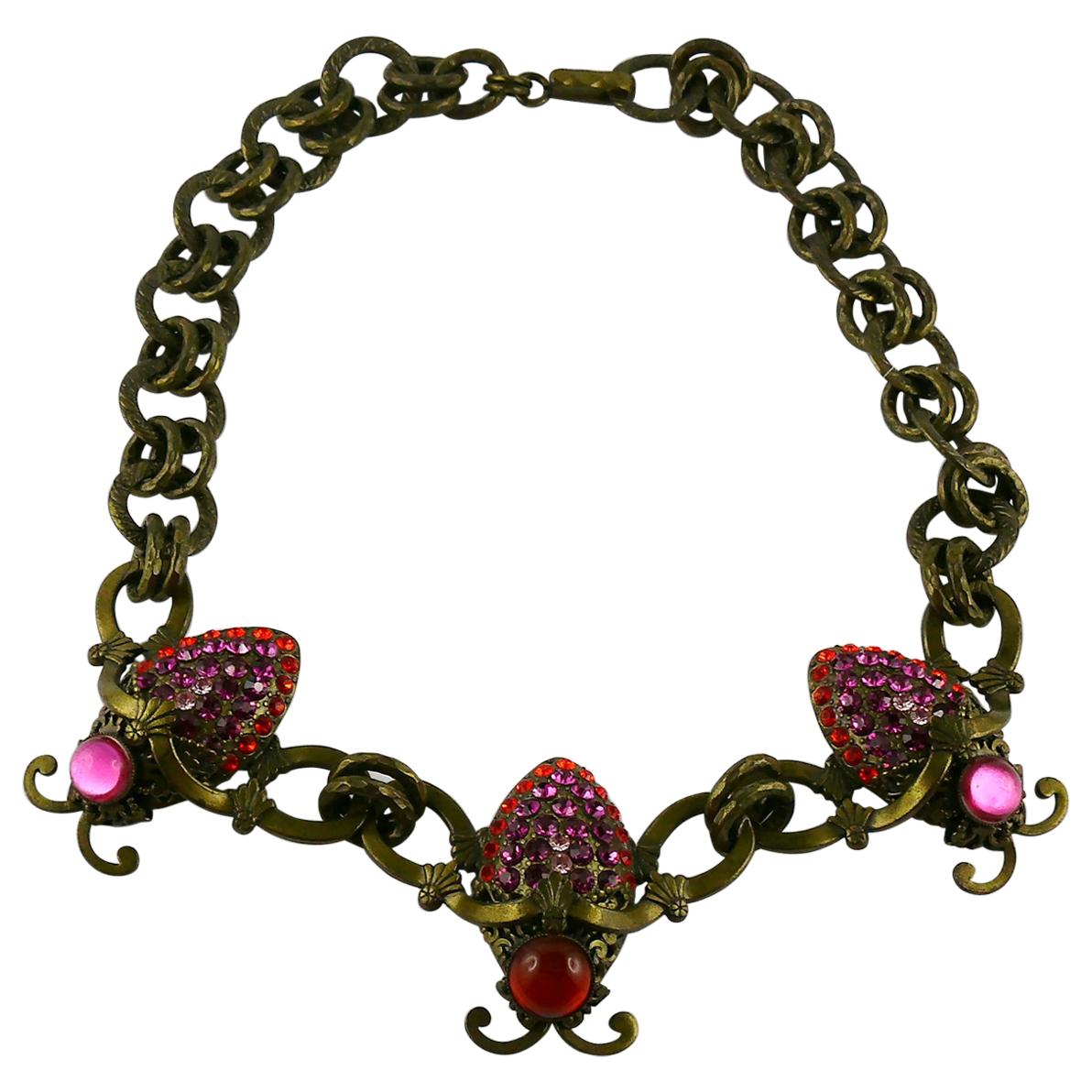 Jean Louis Blin Vintage Jewelled Ladybugs Necklace