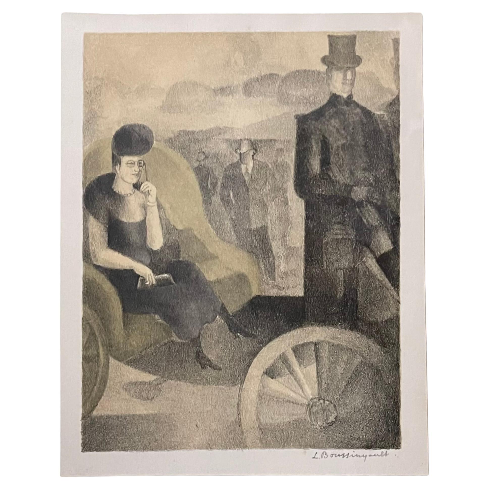 Jean-Louis Boussingault Portrait Print - 20th Century French Signed Belle Epoque Lithograph