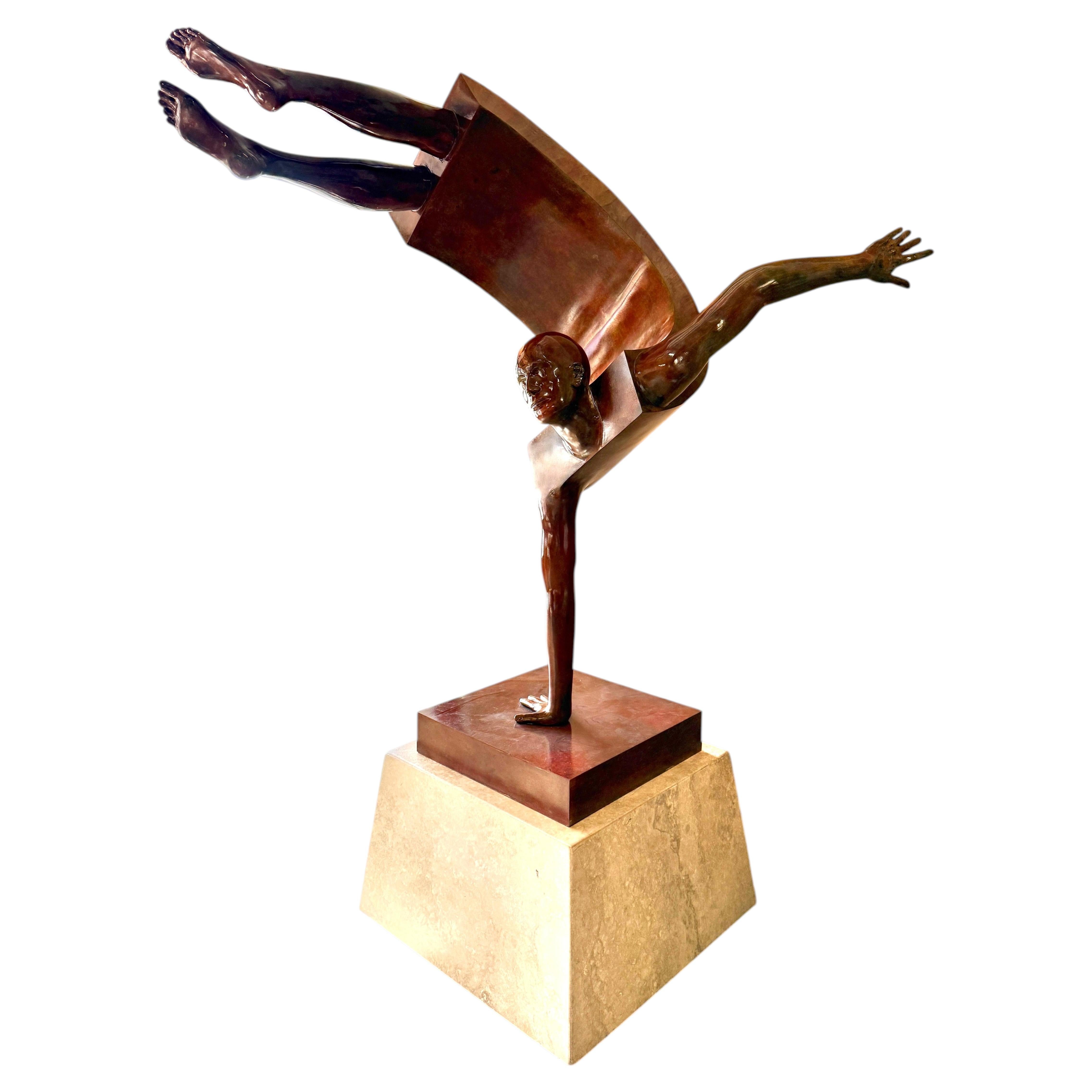 Jean-Louis Corby “Balance 1” Massive Bronze on Marble Plinth