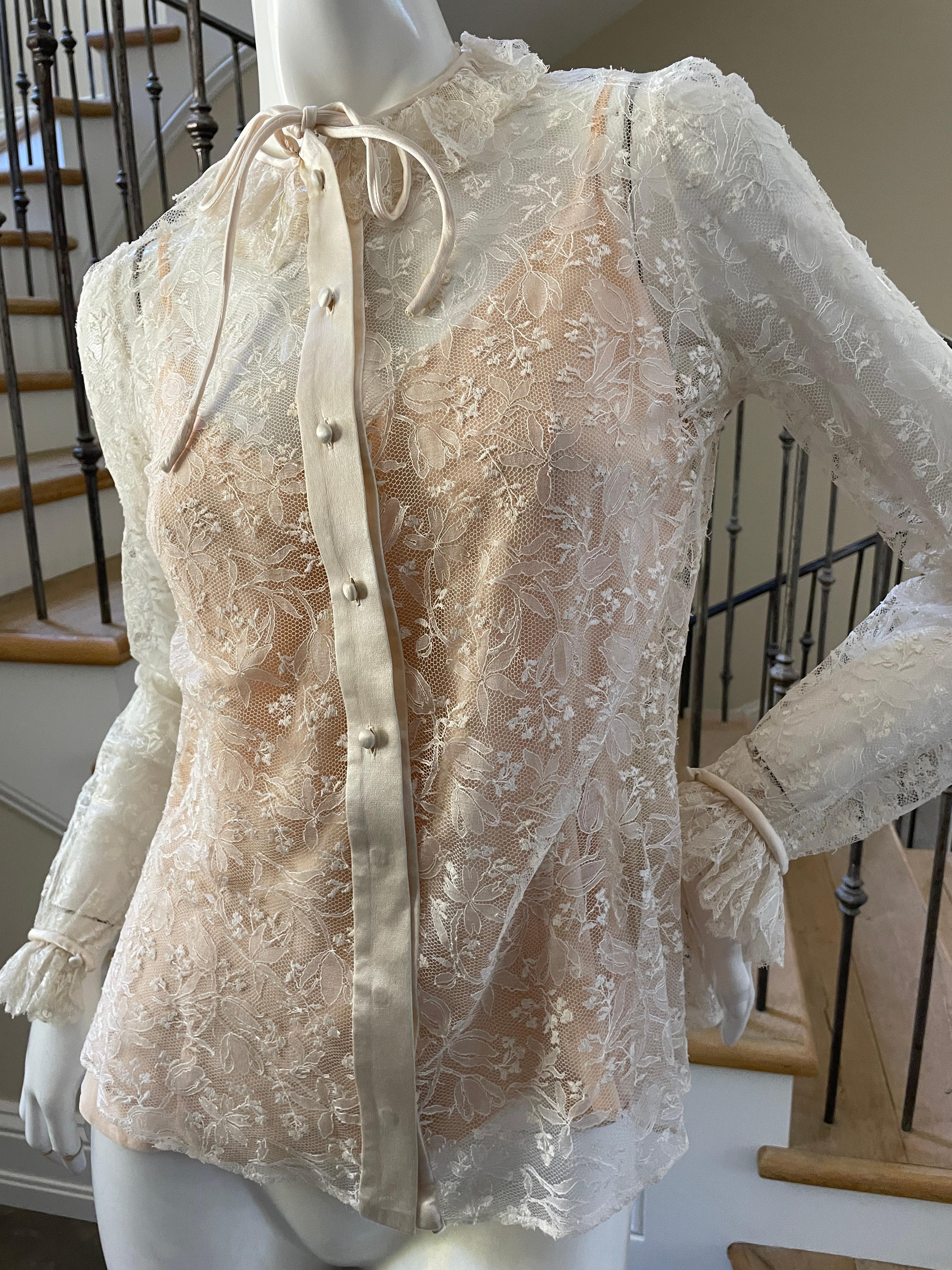 Jean-Louis Couture 1960's Sheer Lace Blouse
Bust 38