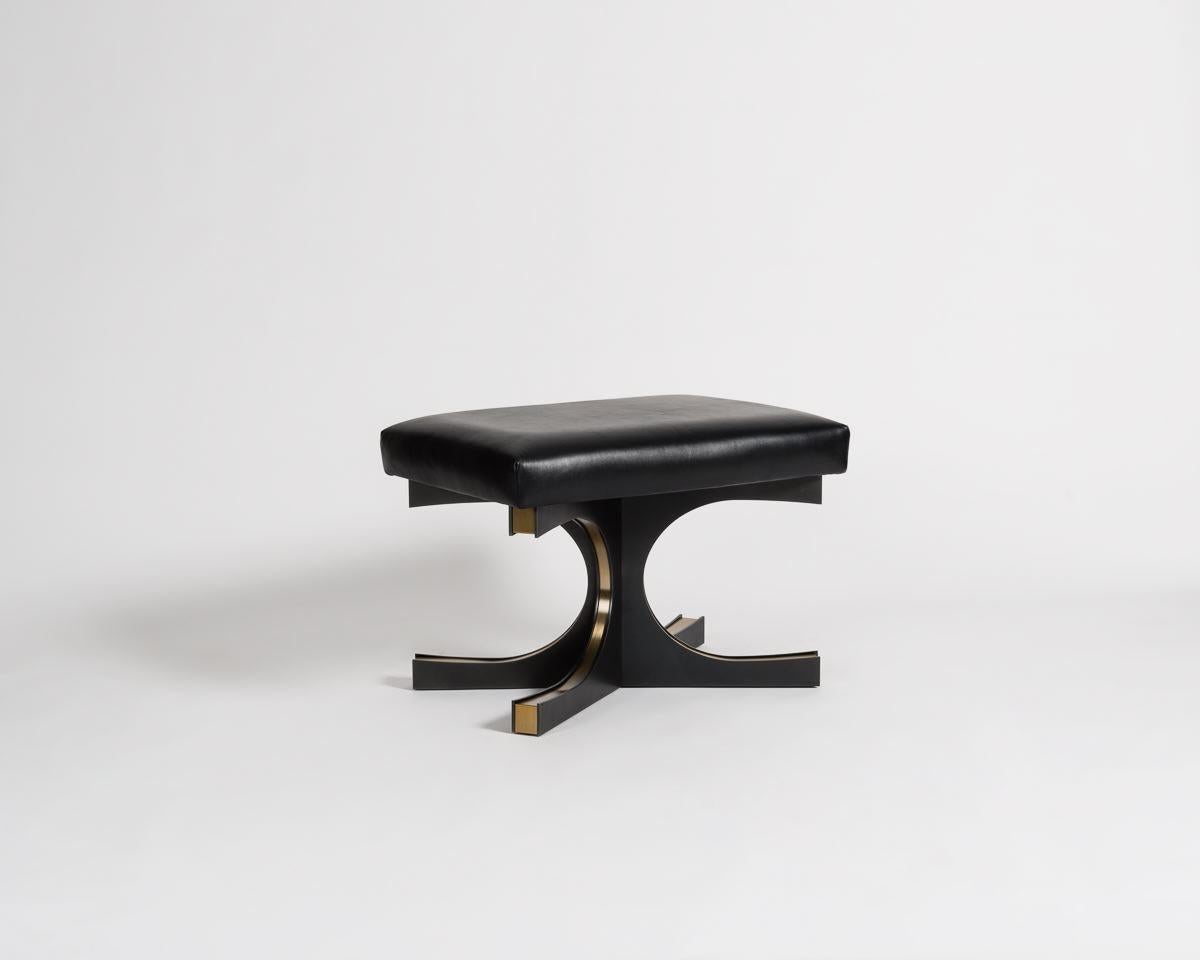 In Heros, Jean-Louis Deniot achieves a balance in form and style that have come to characterize the artist, the firm, and their timeless output. The stool’s elegantly symmetrical base is comprised of steel patinated in sleek gunmetal and highlighted