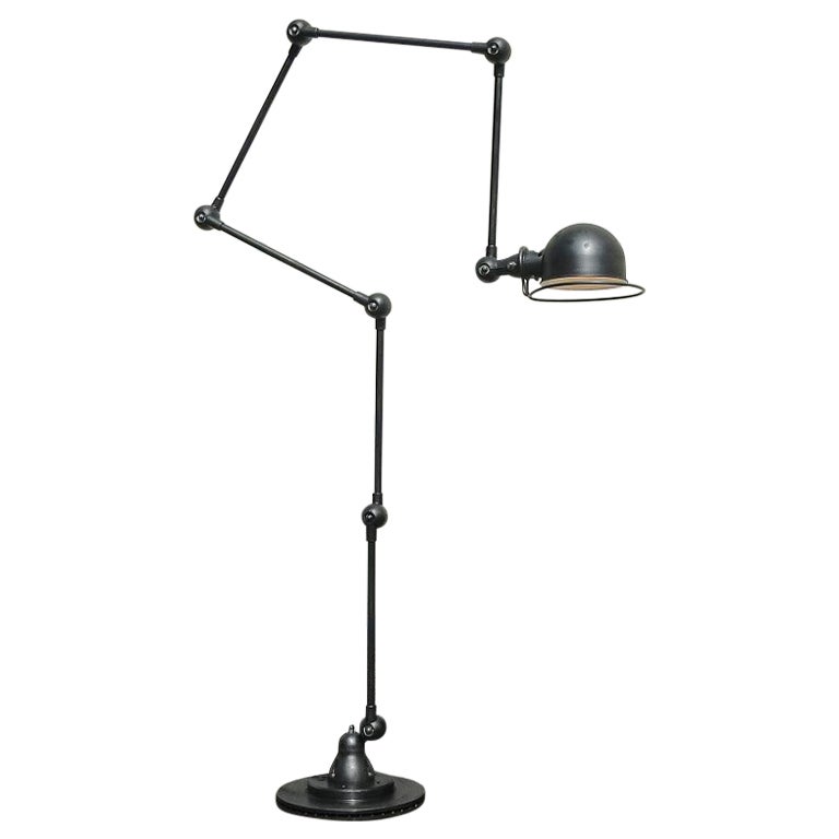 Jean-Louis Domecq  Jielde  Lampe de lecture industrielle française à 6 bras en graphite