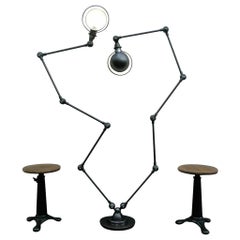 Jean Louis Domecq Jielde Vintage Jielde Lamp Double Graphite French Industrial