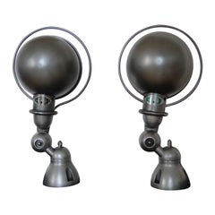 Jean Louis Domecq Jielde Vintage Pair Sconces Graphit Lampe France Wall Lamp