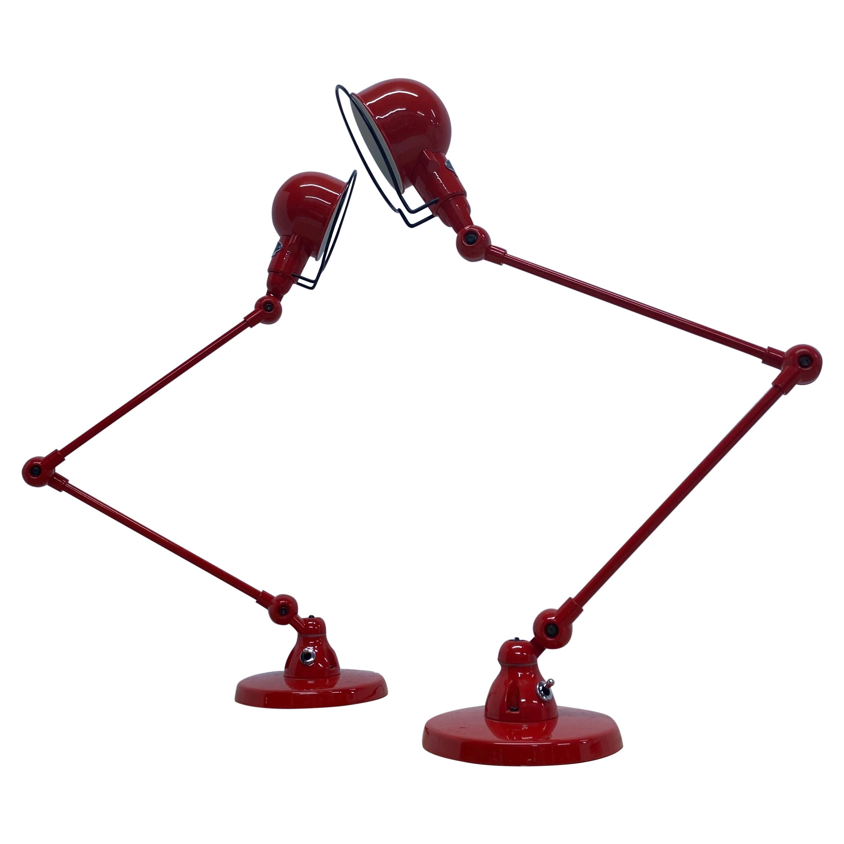 Jean-Louis Domecq "Signal S1333" Red Desk Lamp for Jieldé, a Pair at 1stDibs