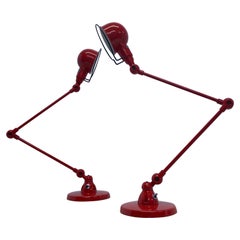 Lampe de bureau rouge "Signal S1333" de Jean-Louis Domecq pour Jieldé:: une paire