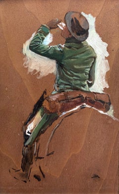 Antique Un Voyageur (A Traveler) by Jean Louis Ernest Meissonier, Oil on Panel