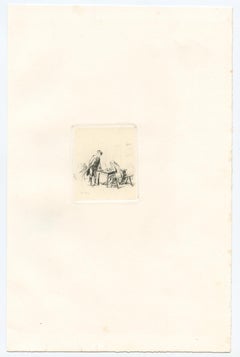 "Le Sergent Rapporteur" eau-forte originale