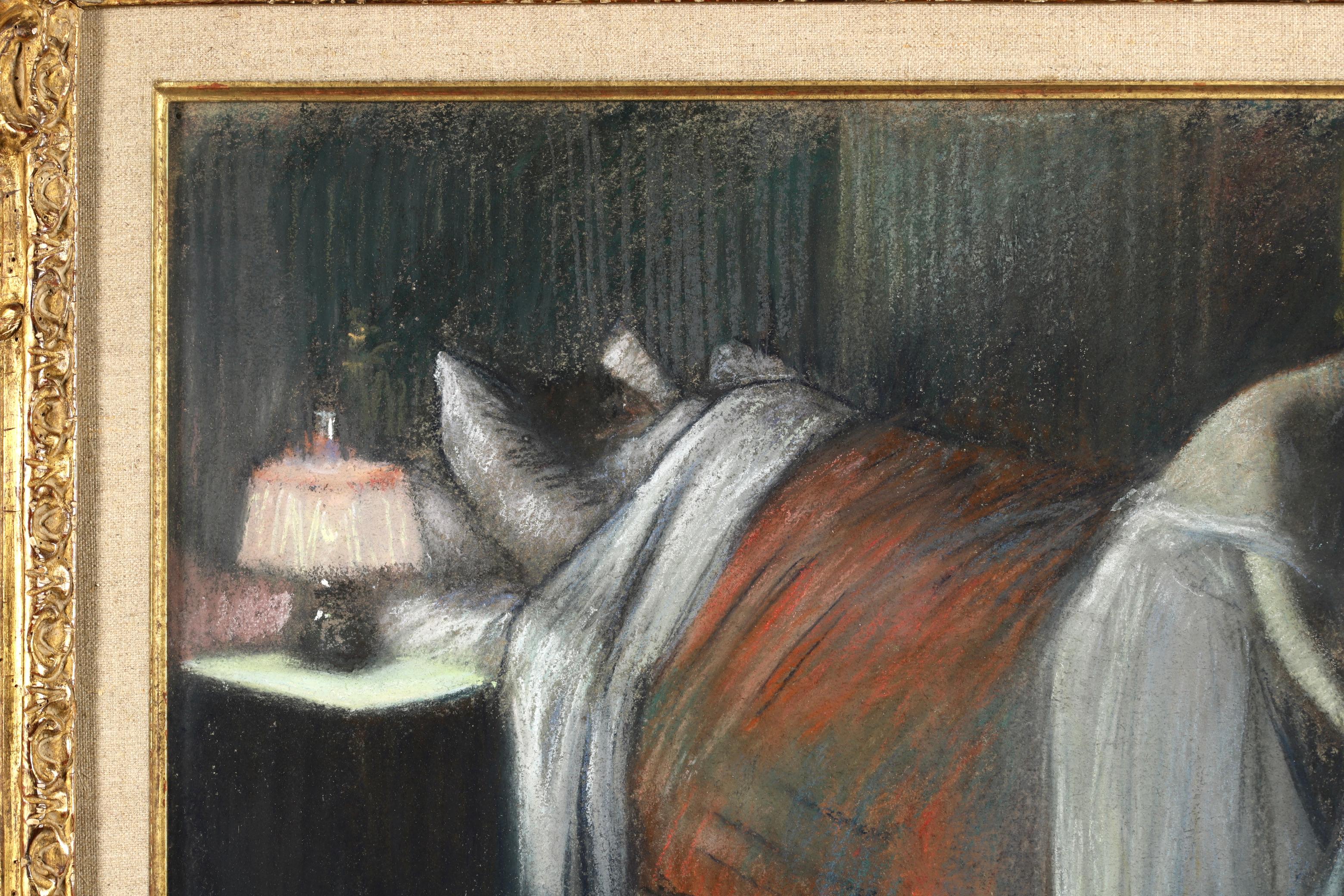 Le Lever – Impressionistische Figuren in Innenraumpastell von Jean Louis Forain im Angebot 2