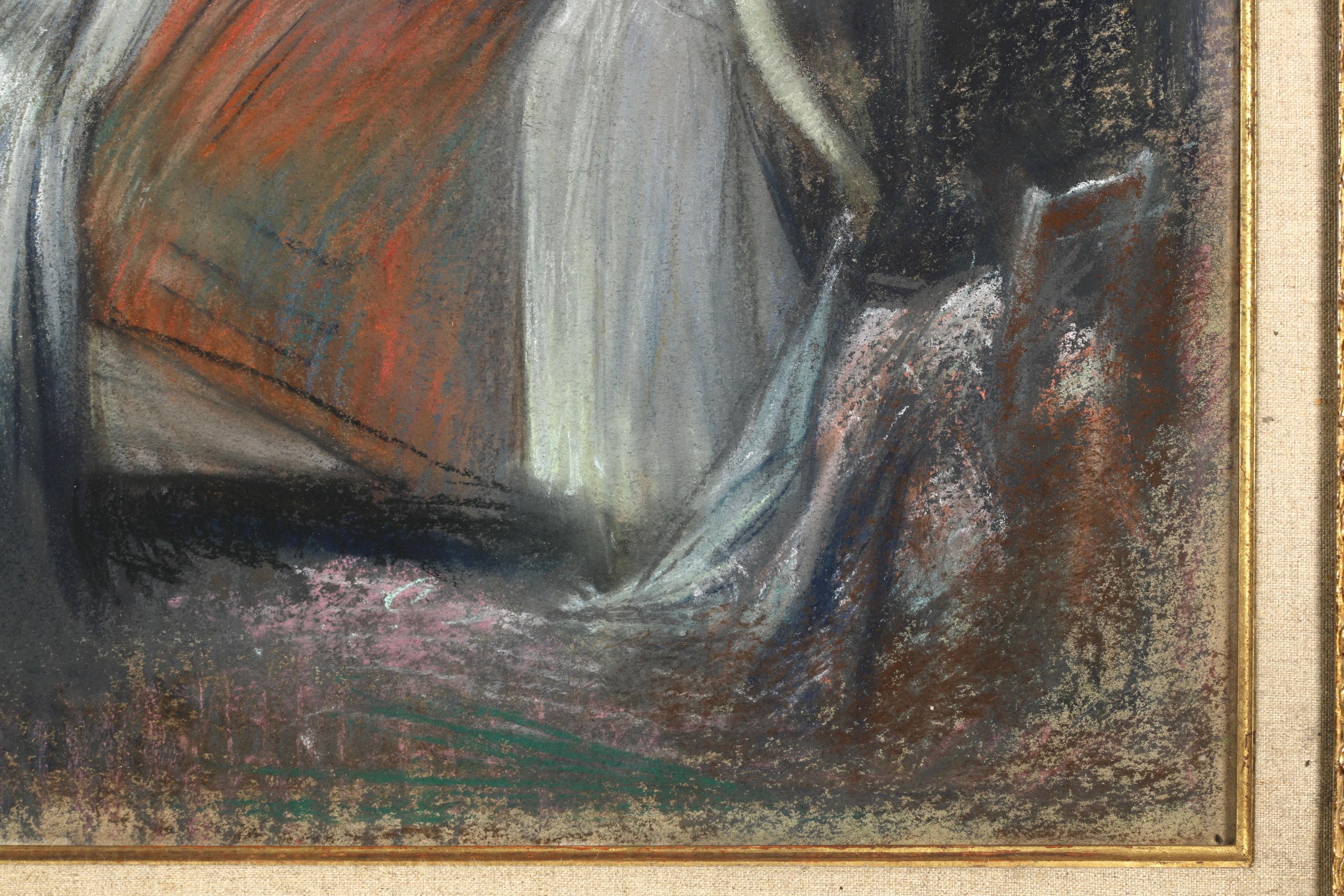 Le Lever - Figures impressionnistes au pastel d'intérieur par Jean Louis Forain en vente 5