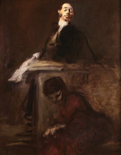Le Maitre du Barreau - French Impressionist Portrait Oil by Jean Louis Forain
