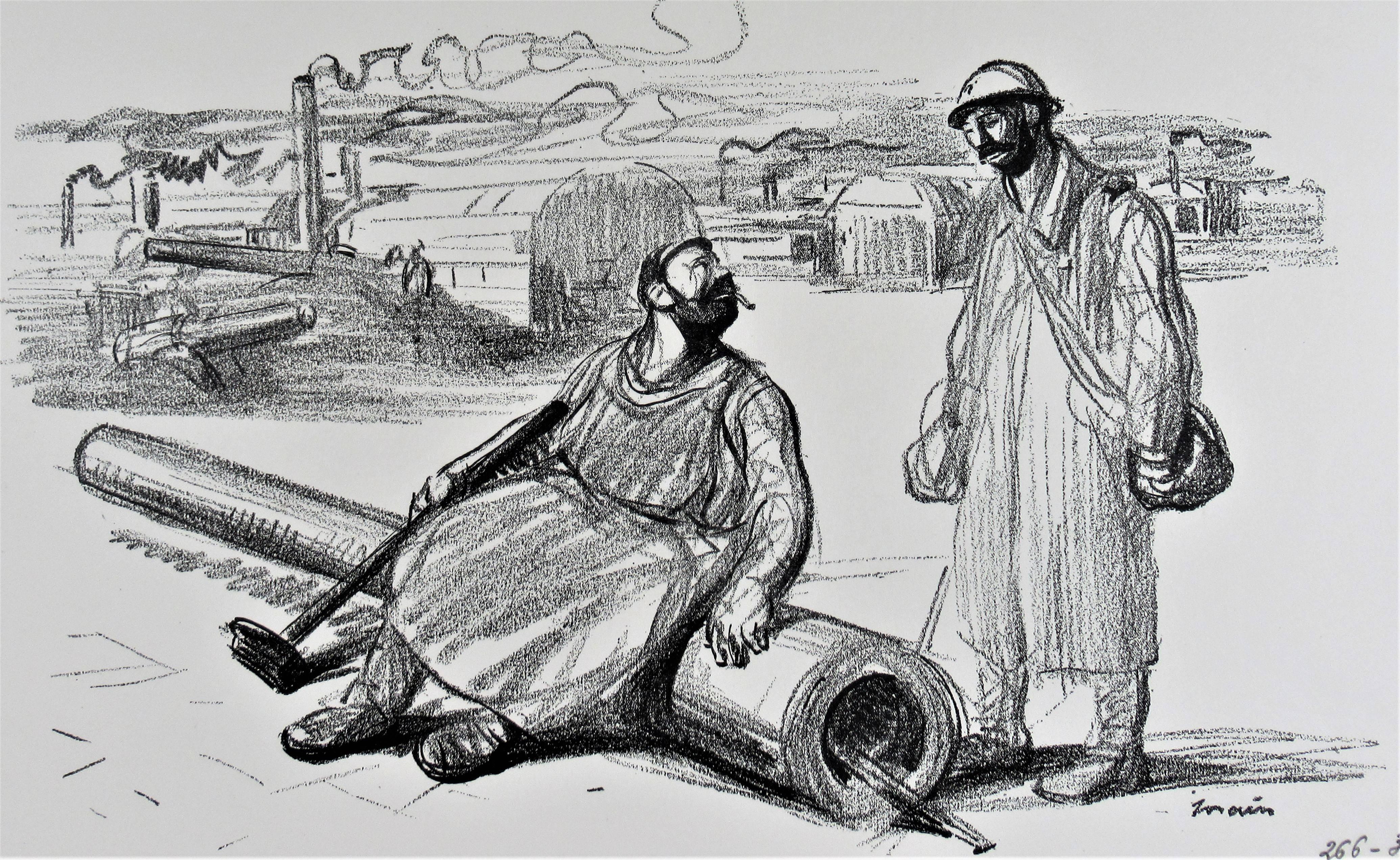 Das Finir ist mit einem Stift versehen – Print von Jean Louis Forain