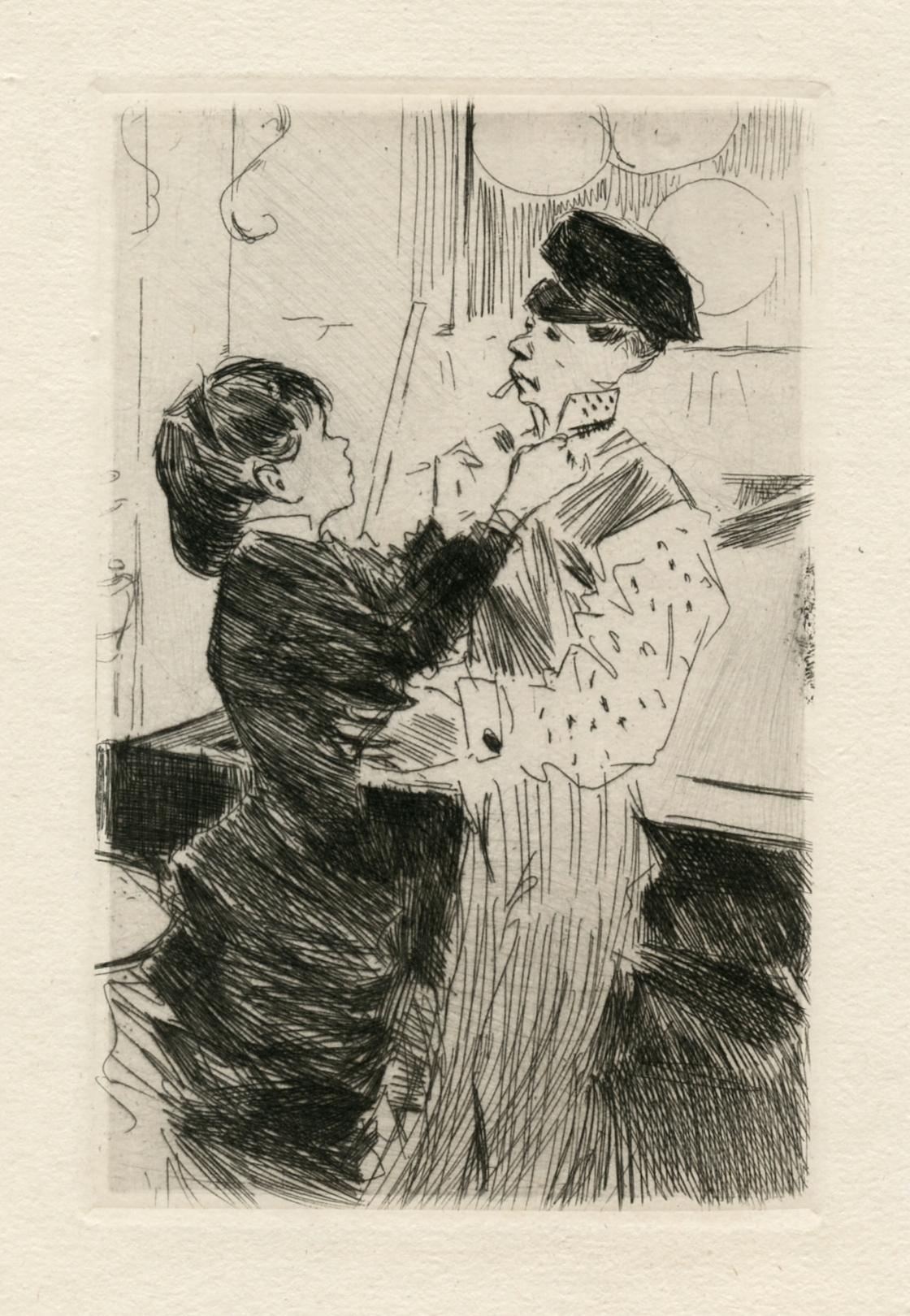 Jean-Louis Forain - "Le noeud de cravate" original etching For Sale at  1stDibs
