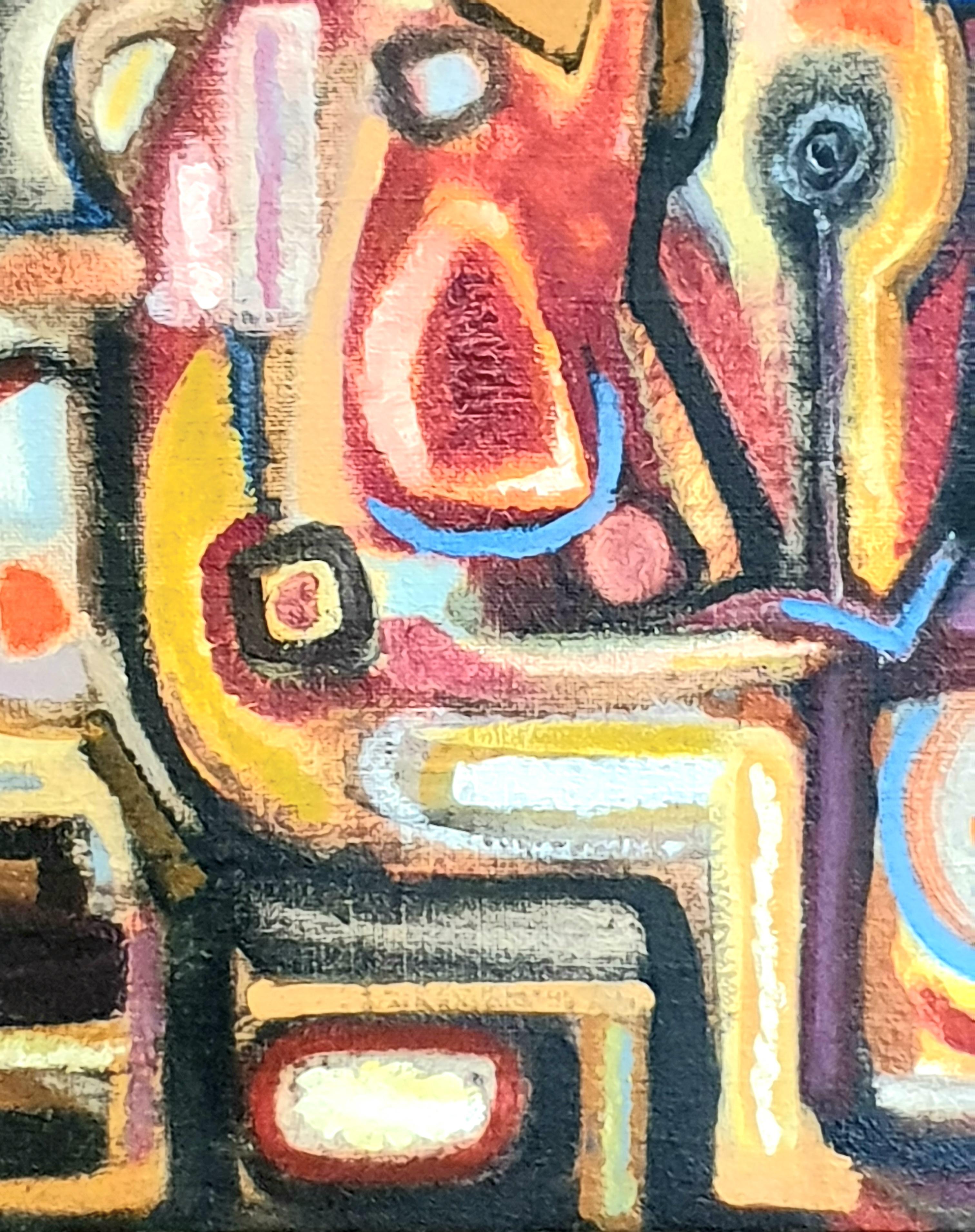 Olio su tela di Espressionismo astratto francese della metà del secolo. - Painting di Jean Louis Ladislas 