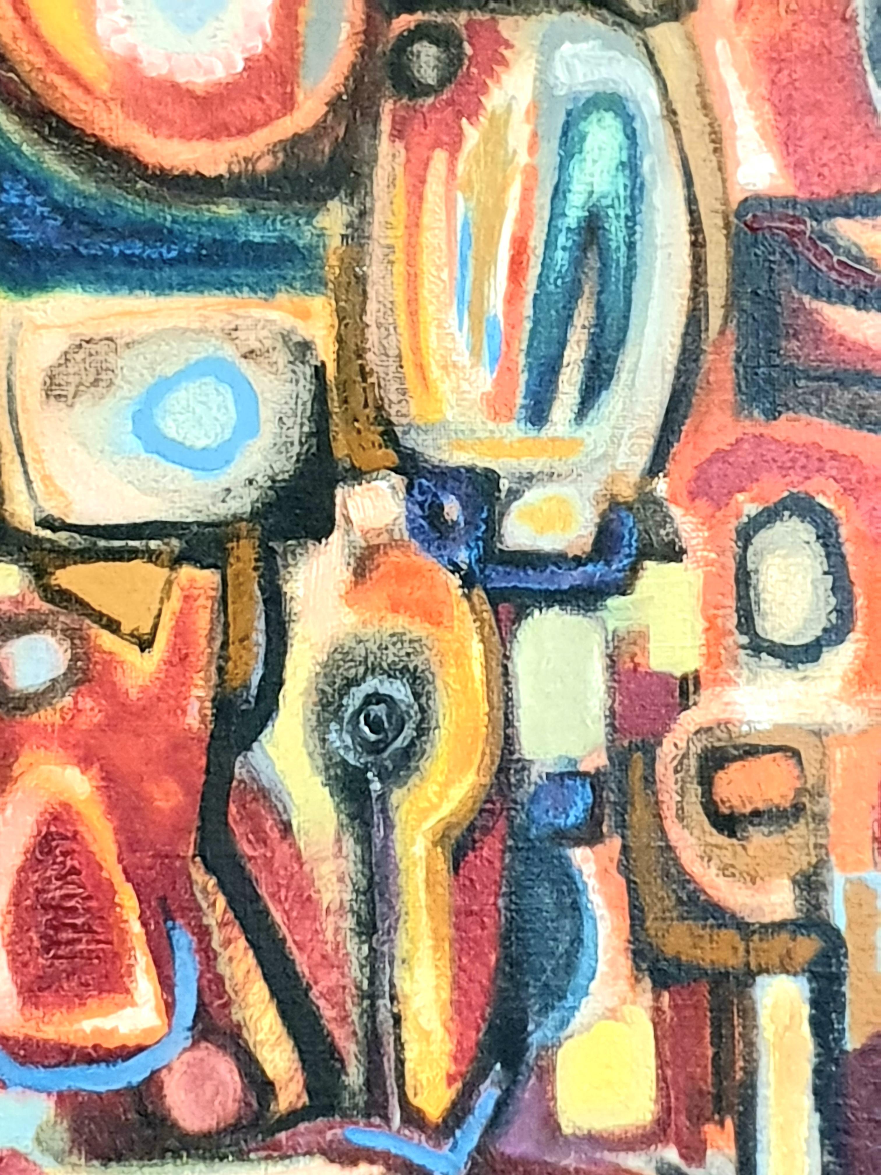 Olio su tela di Espressionismo astratto francese della metà del secolo. - Abstract Painting Beige di Jean Louis Ladislas 