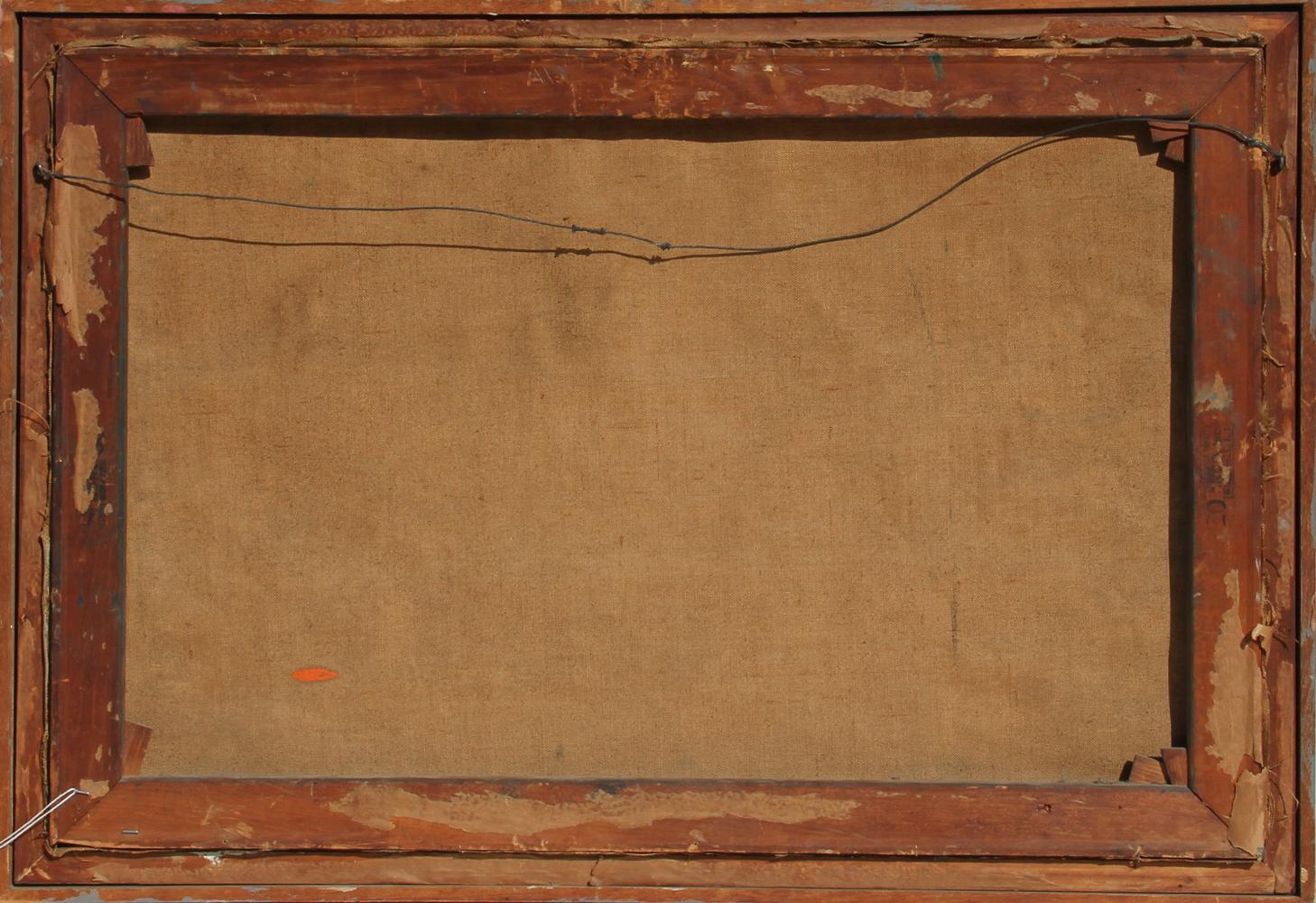 Aldea francesa, pintura moderna al óleo sobre lienzo de Jean Louis Liberte en venta 1