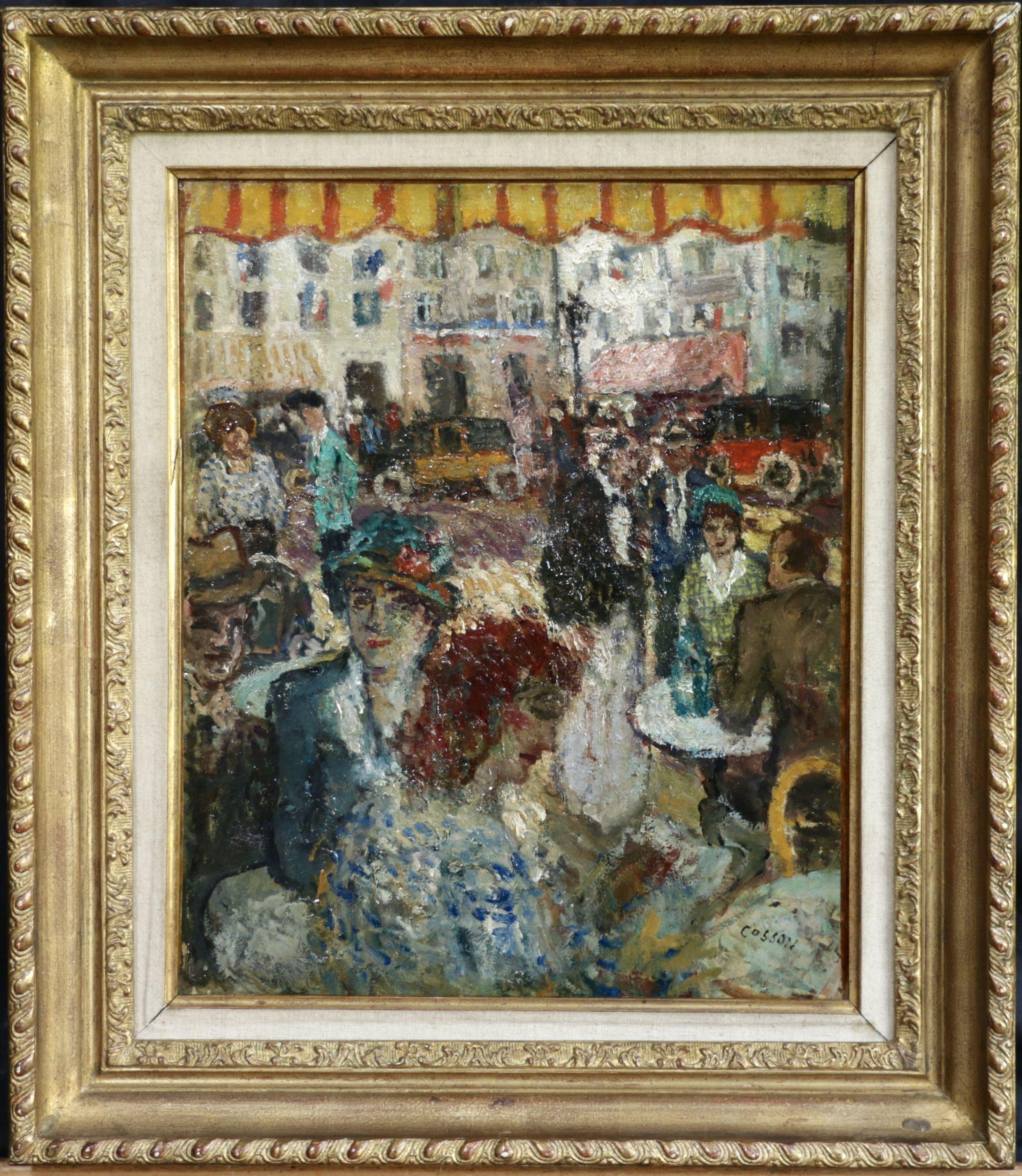A Parisian Cafe - Painting by Jean-Louis-Marcel Cosson