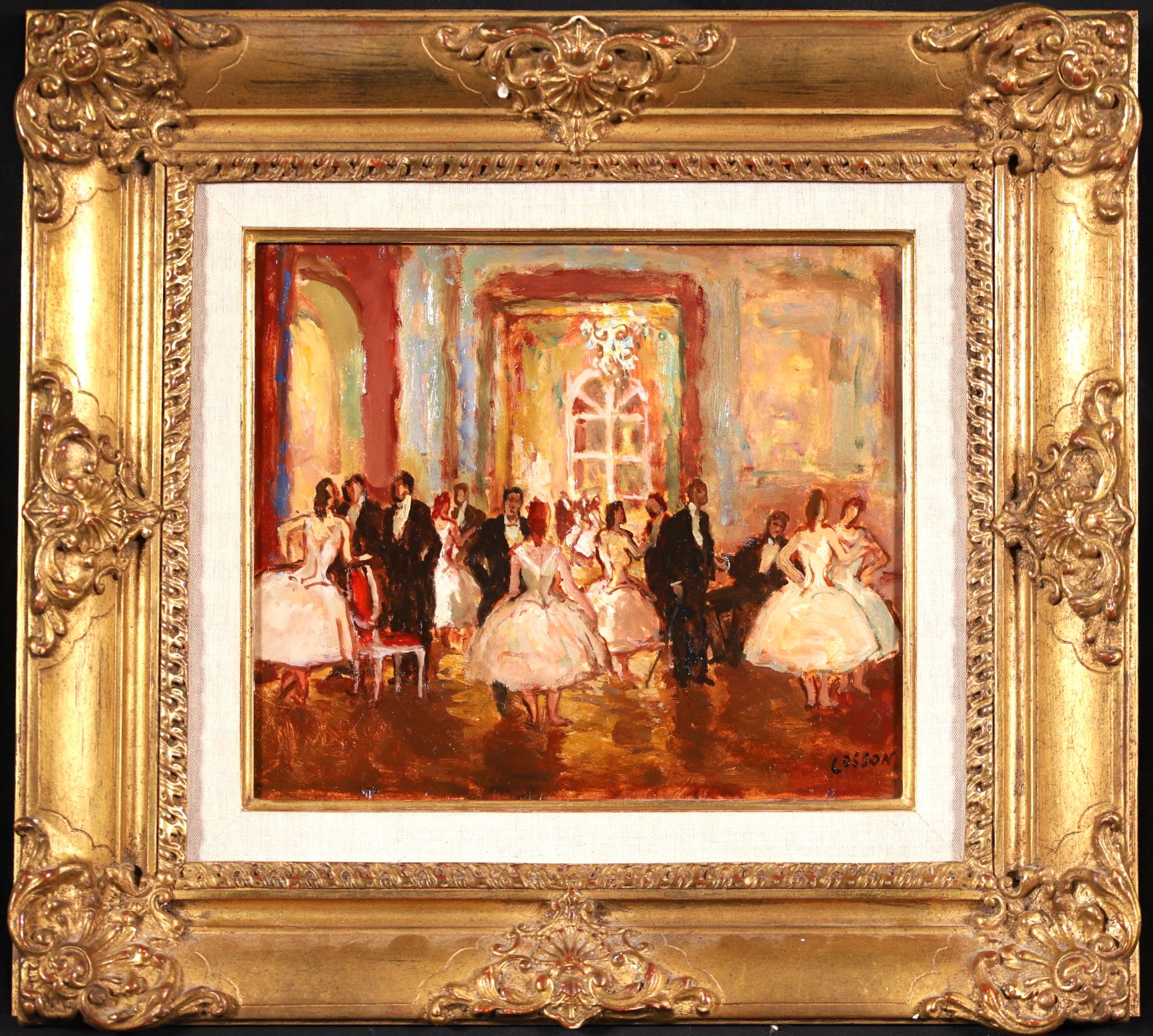 At the Ball - Post Impressionist Oil, Dancers in Interior by Marcel Cosson