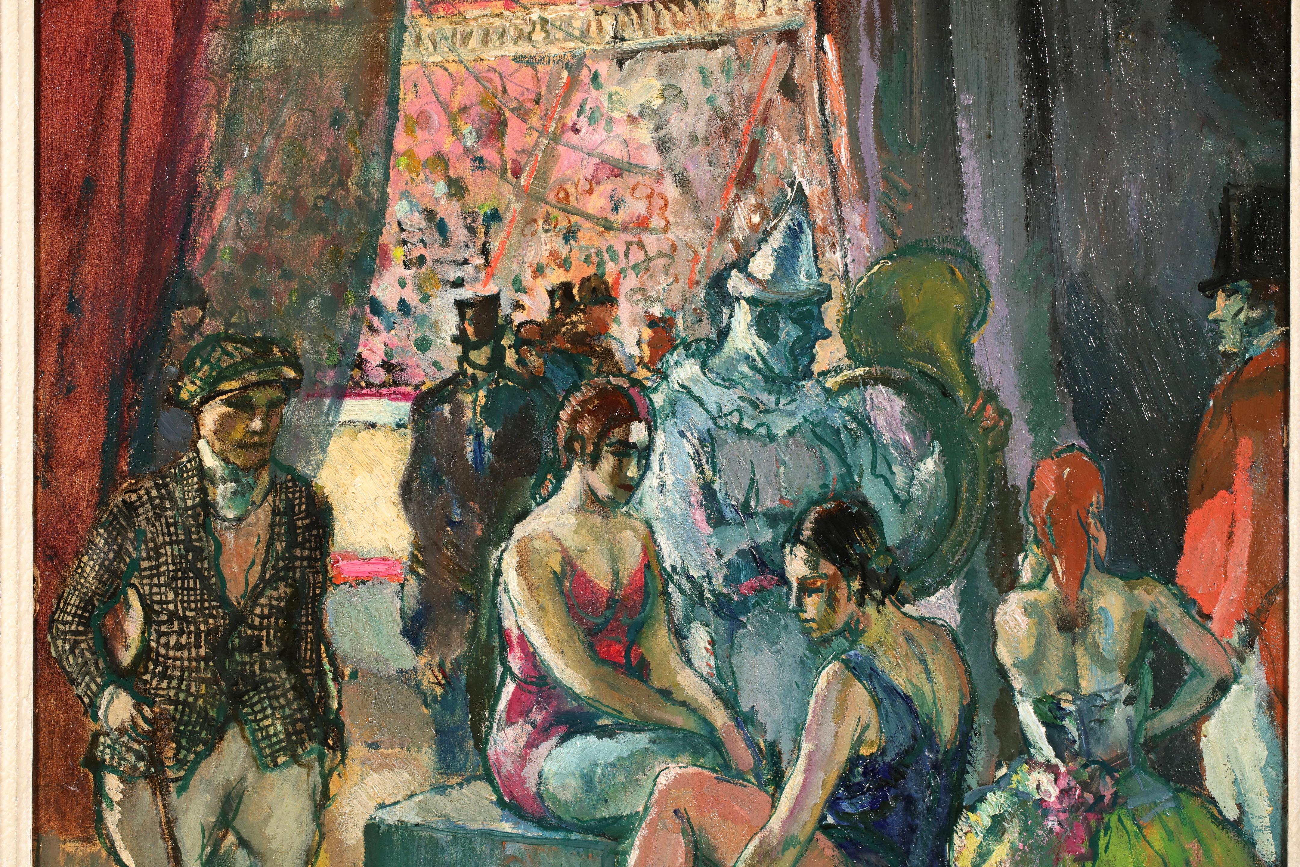 Au Cirque - Post Impressionist Figurative Oil Painting by Marcel Cosson 5