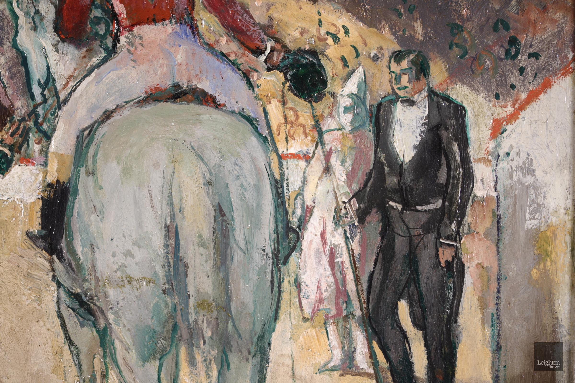Au Cirque - Post Impressionist Oil, Figures & Horse at Circus by Marcel Cosson 1