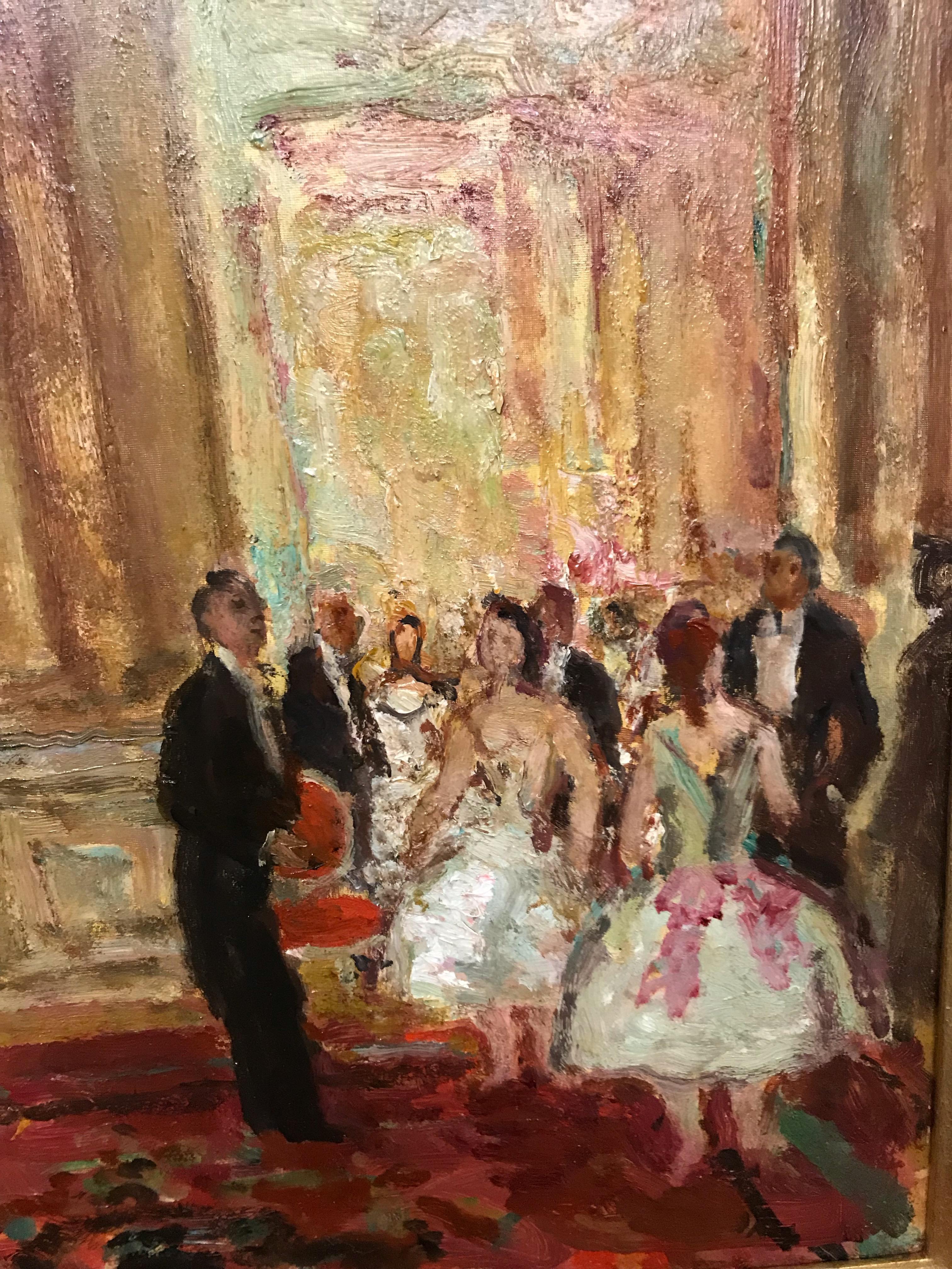 Ballerines à l'Opéra de Paris - Post-impressionnisme Painting par Jean-Louis-Marcel Cosson