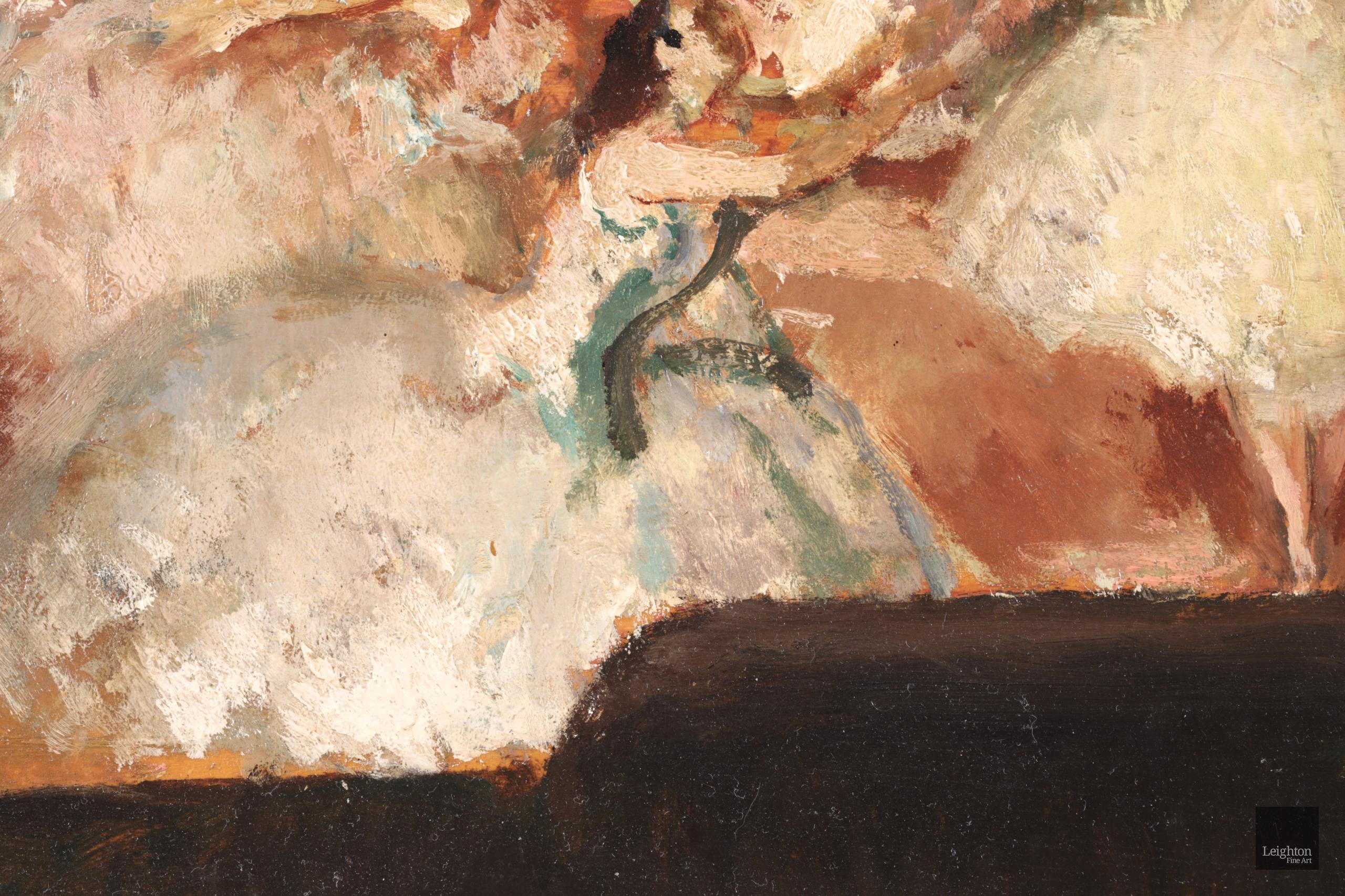 Dancers on a Stage - Post Impressionist Oil, Figures in Interior - Marcel Cosson 1