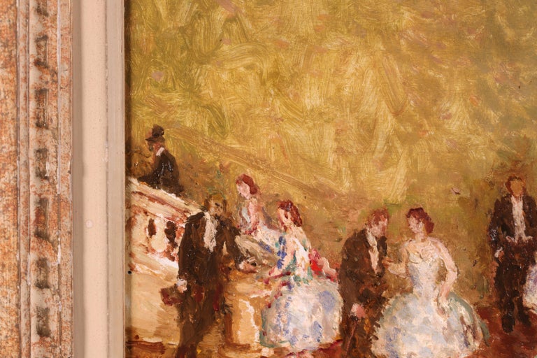 Danseurs au Foyer - Post Impressionist Oil, Figures in Interior by Marcel Cosson 3