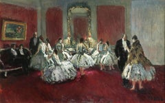 Danseuse - 20th Century Oil, Ballet Dancers in Interior by Marcel Cosson