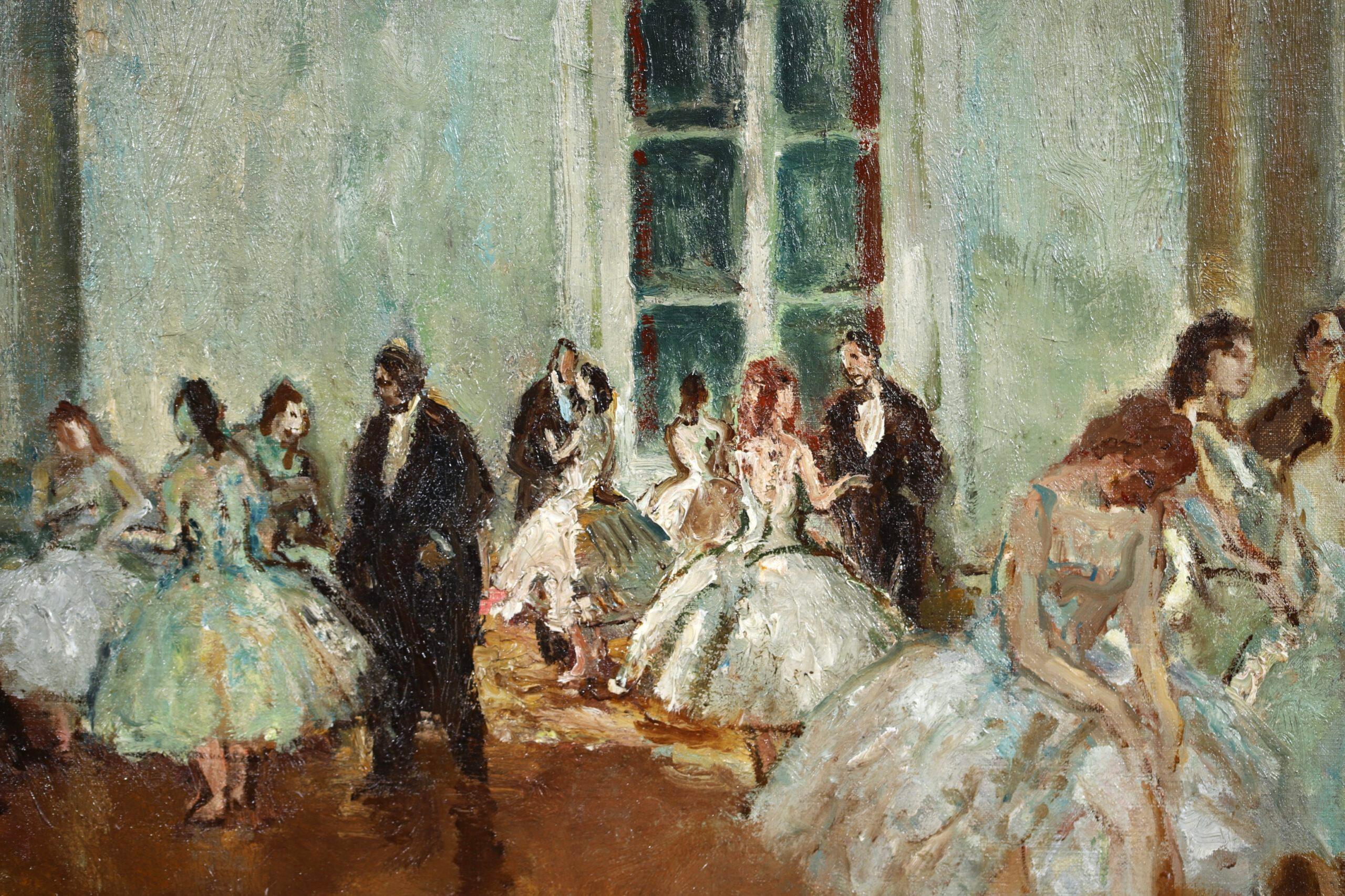 Danseuses au foyer - Intérieur figuratif post-impressionniste - Huile de Marcel Cosson - Post-impressionnisme Painting par Jean-Louis-Marcel Cosson