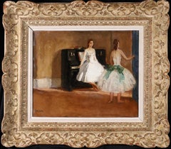 Danseuses au Piano - Post Impressionist Oil, Dancers in Interior - Marcel Cosson
