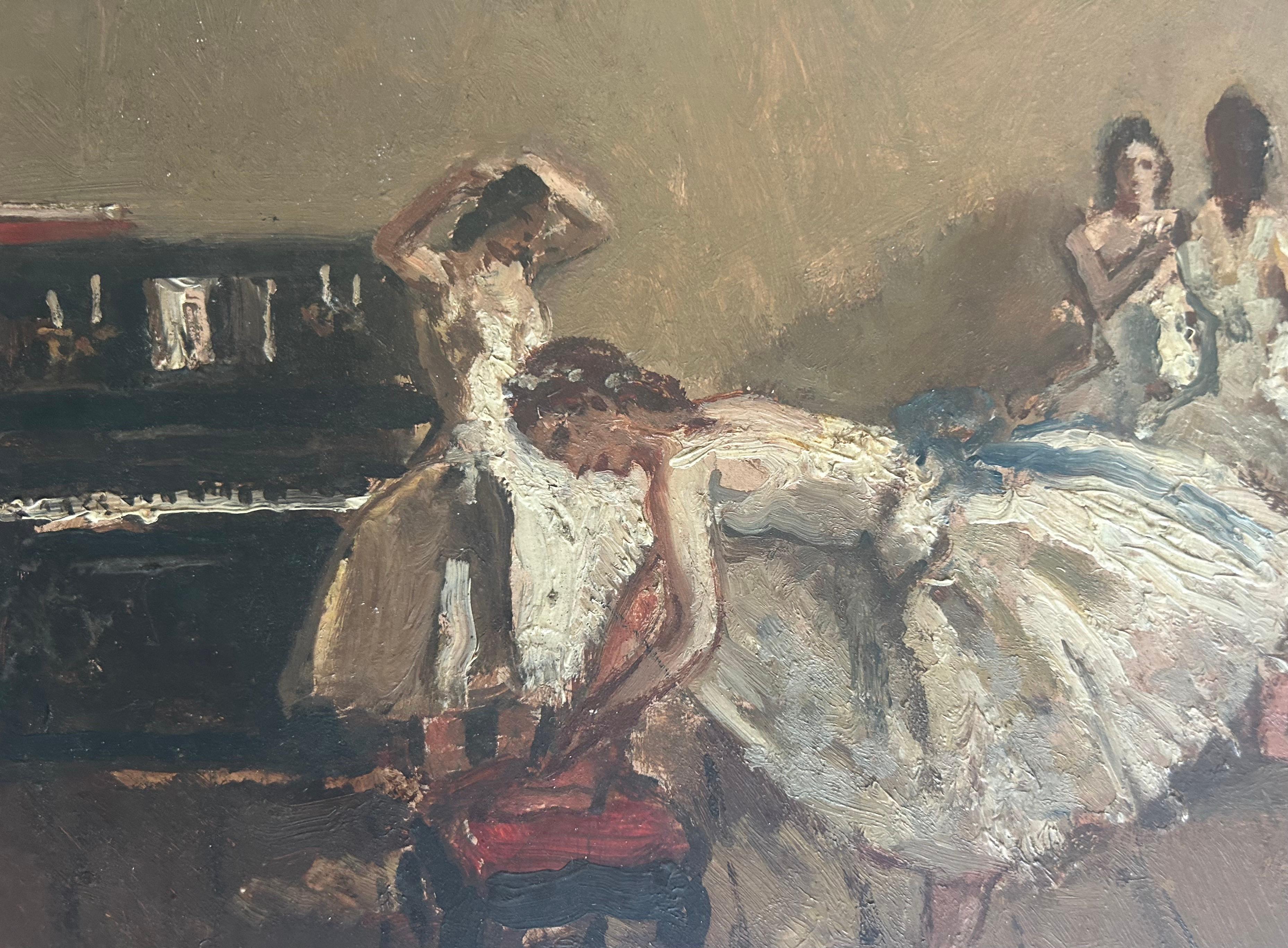 Danseuses de ballet de l'Opéra de Paris - Impressionist Painting by Jean-Louis-Marcel Cosson