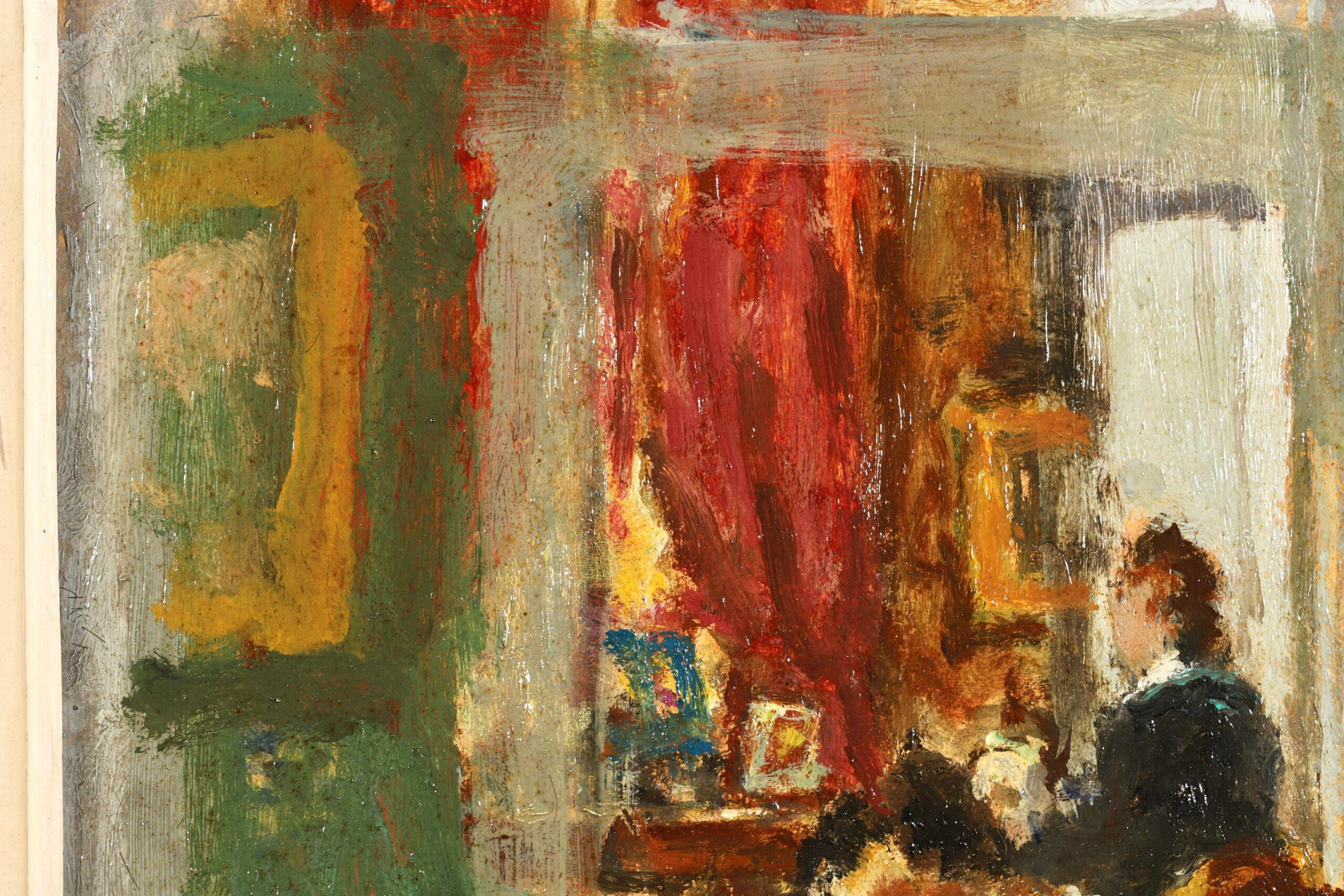 Figures in an Interior - Post Impressionist Figures Oil Painting - Marcel Cosson 1
