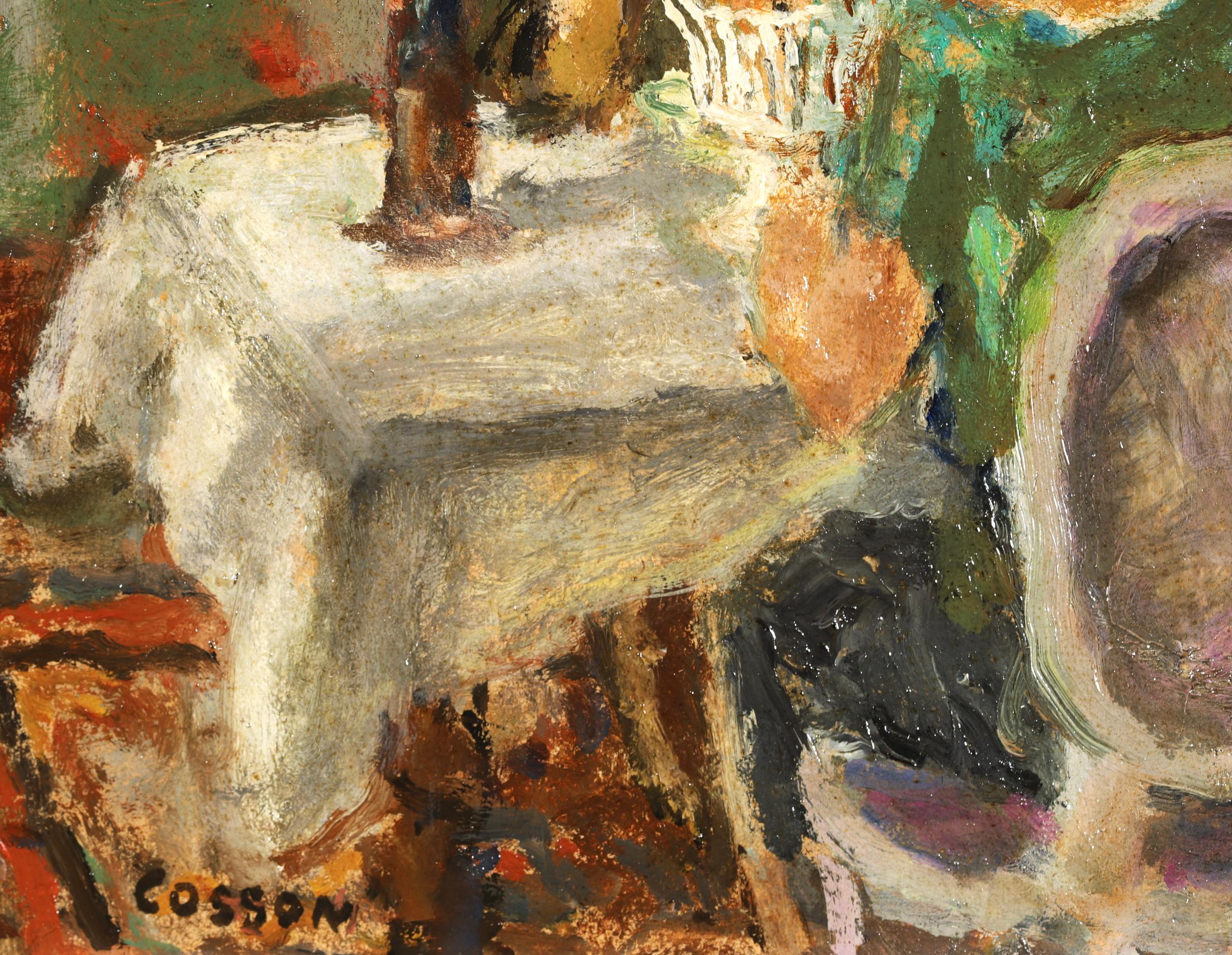 Figures in an Interior - Post Impressionist Figures Oil Painting - Marcel Cosson 5