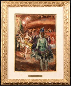 Le Can-Can – Bal Tabarin - Post Impressionist Figurative Oil by Marcel Cosson