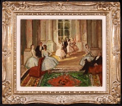 Used Le foyer de l'opera -Post Impressionist Oil, Figures in Interior - Marcel Cosson