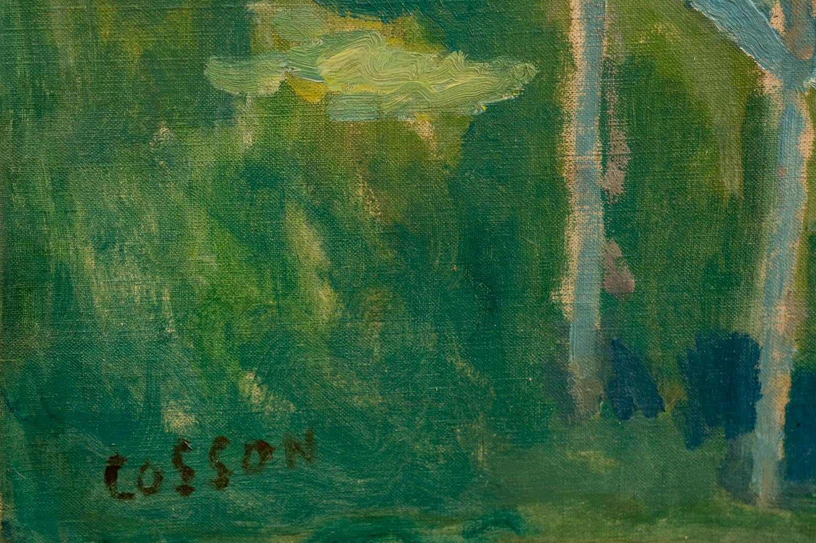 Madame Cosson dans son jardin - Painting Postimpressionismo di Jean-Louis-Marcel Cosson