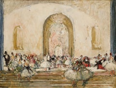 Marcel Cosson - Framed Mid 20th Century Oil, The Ballroom Foyer