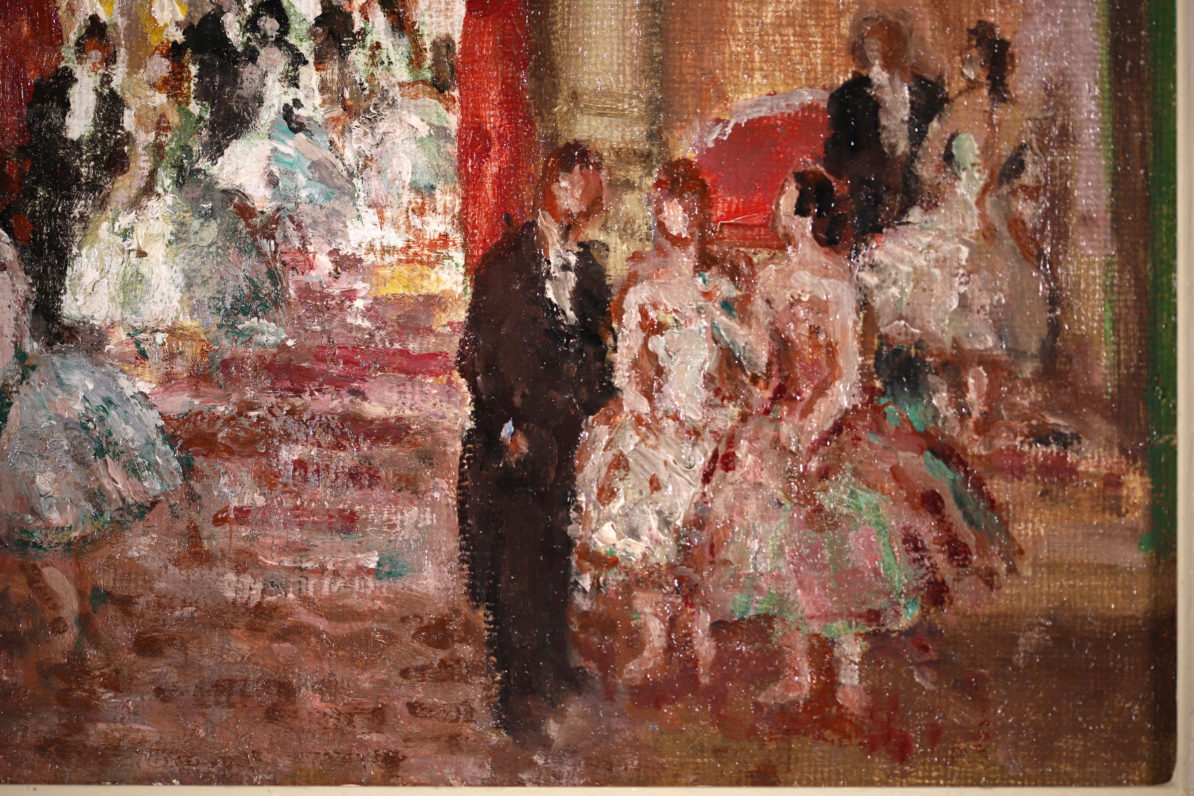 The Ball - Post Impressionist Oil, Elegant Dancers in Interior by Marcel Cosson 1