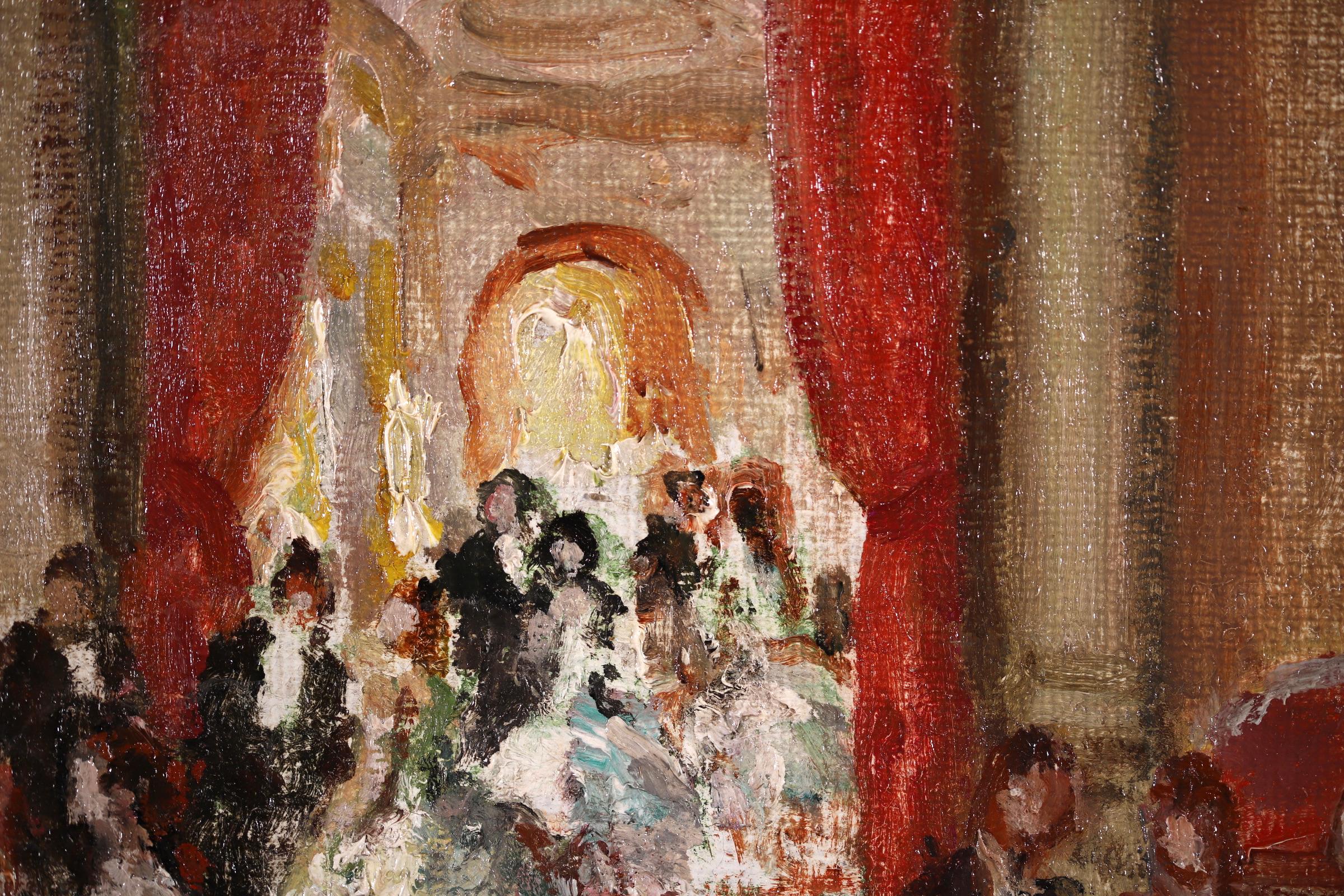 The Ball - Post Impressionist Oil, Elegant Dancers in Interior by Marcel Cosson 2